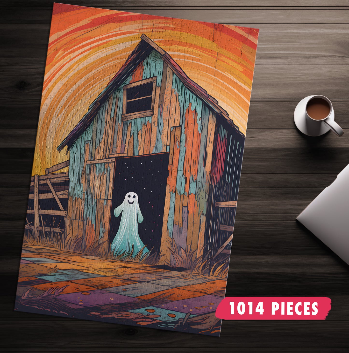 Happy Ghost | Colorful Barn Puzzle