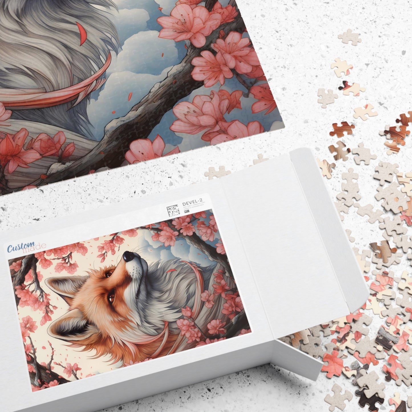 Cherry Blossom Fox Jigsaw Puzzle