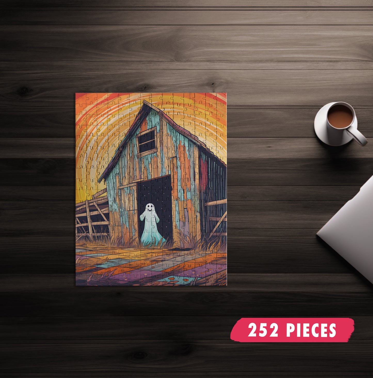 Happy Ghost | Colorful Barn Puzzle