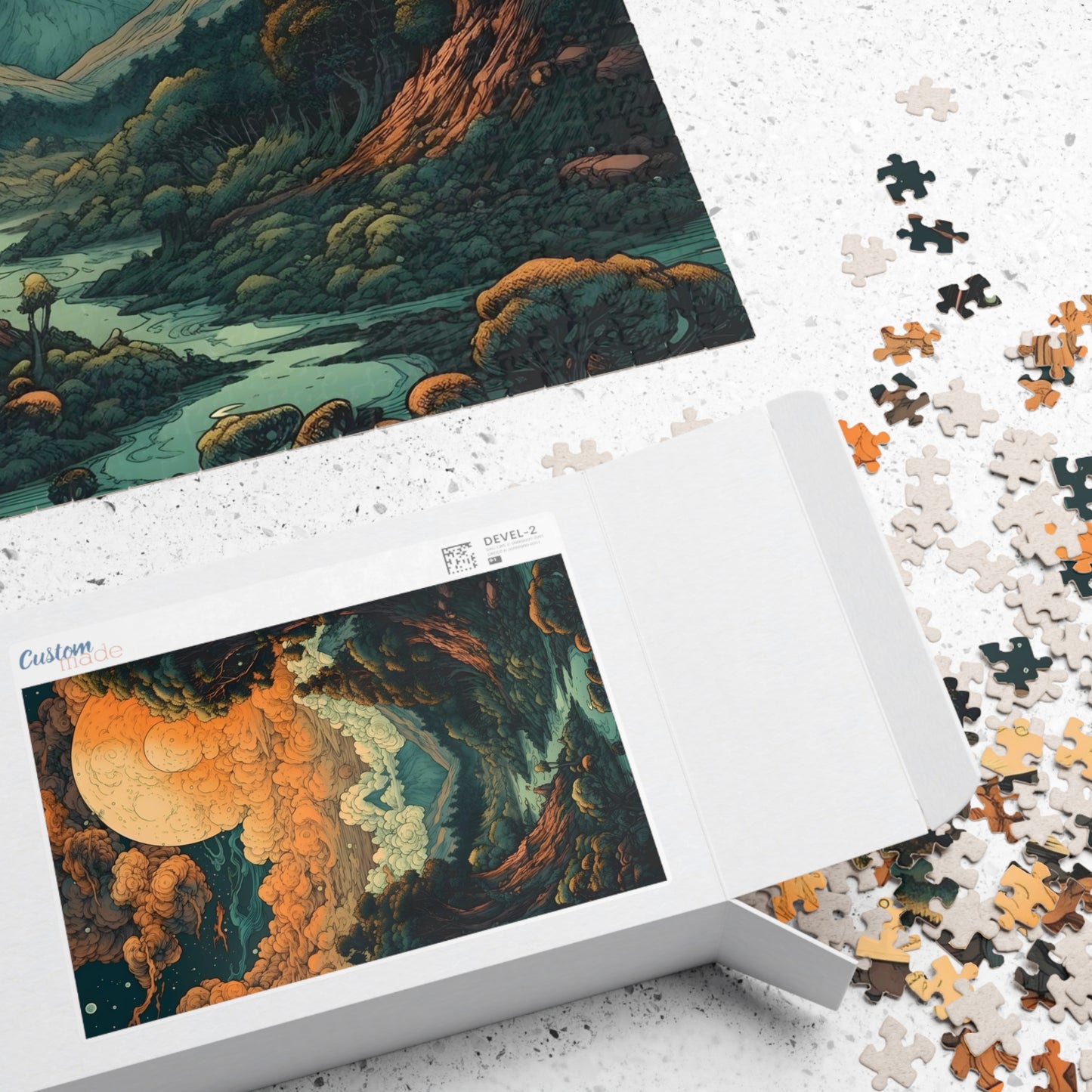 Psychedelic Mountainous Clouds Jigsaw Puzzle