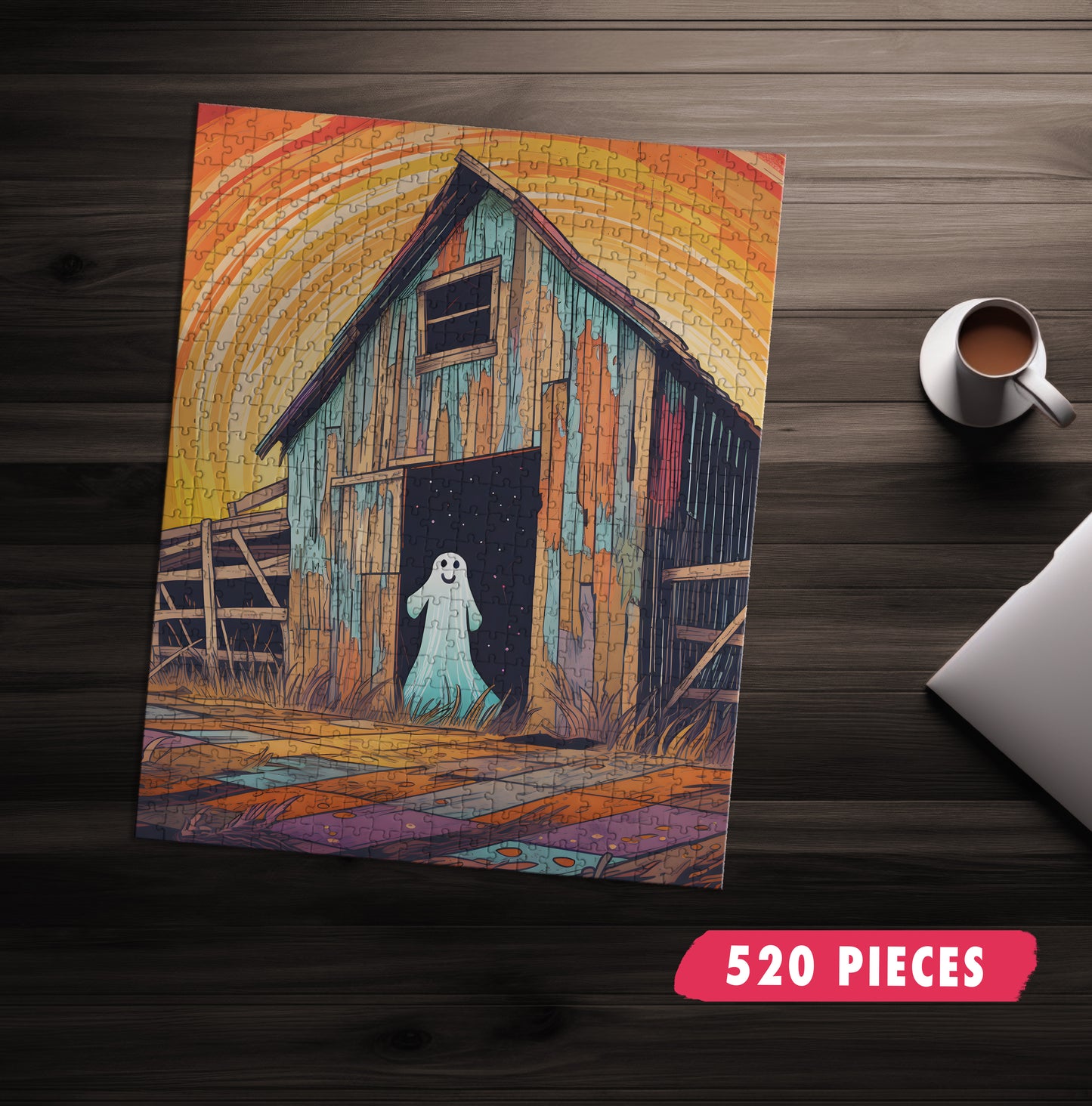 Happy Ghost | Colorful Barn Puzzle
