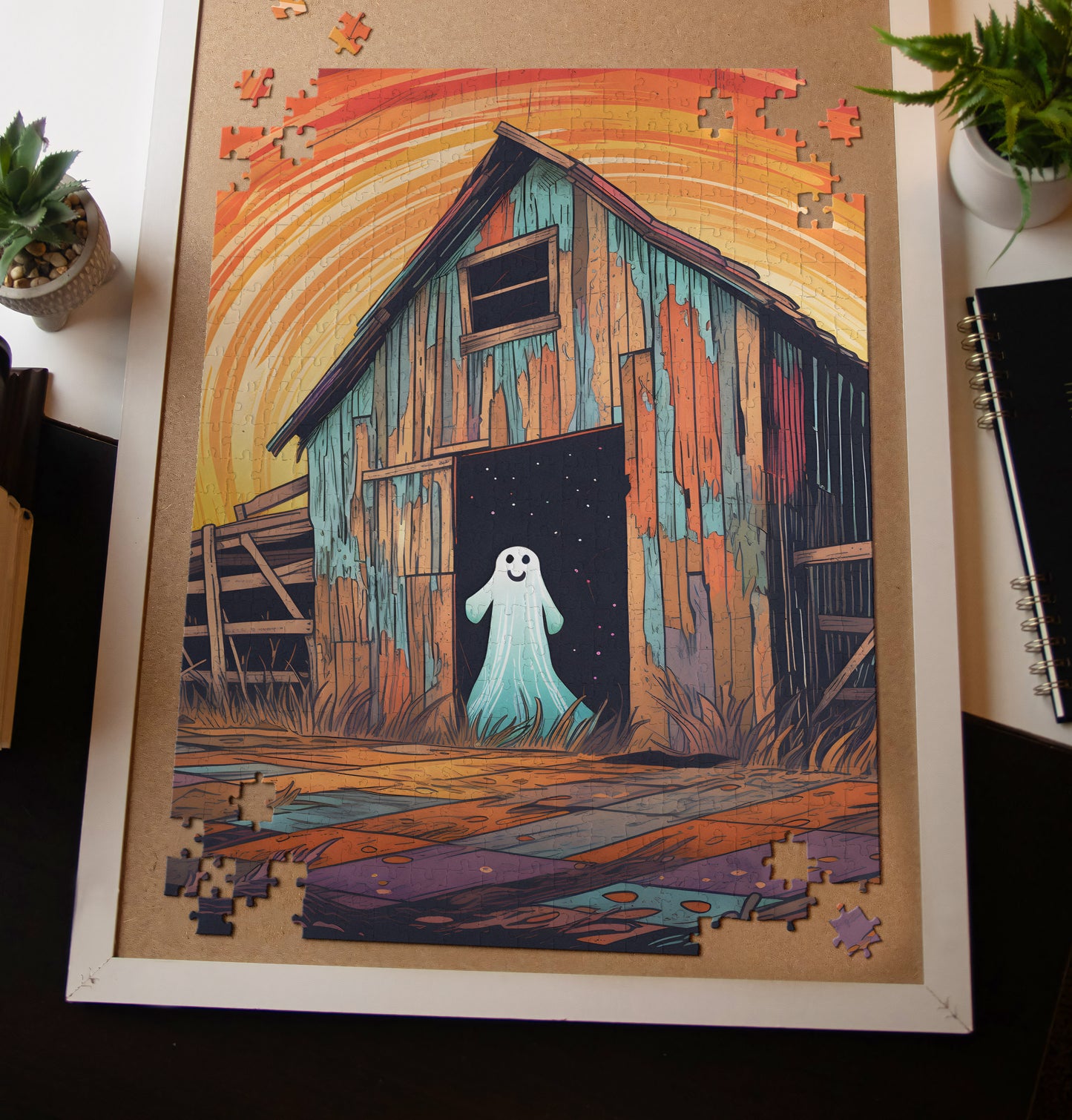 Happy Ghost | Colorful Barn Puzzle