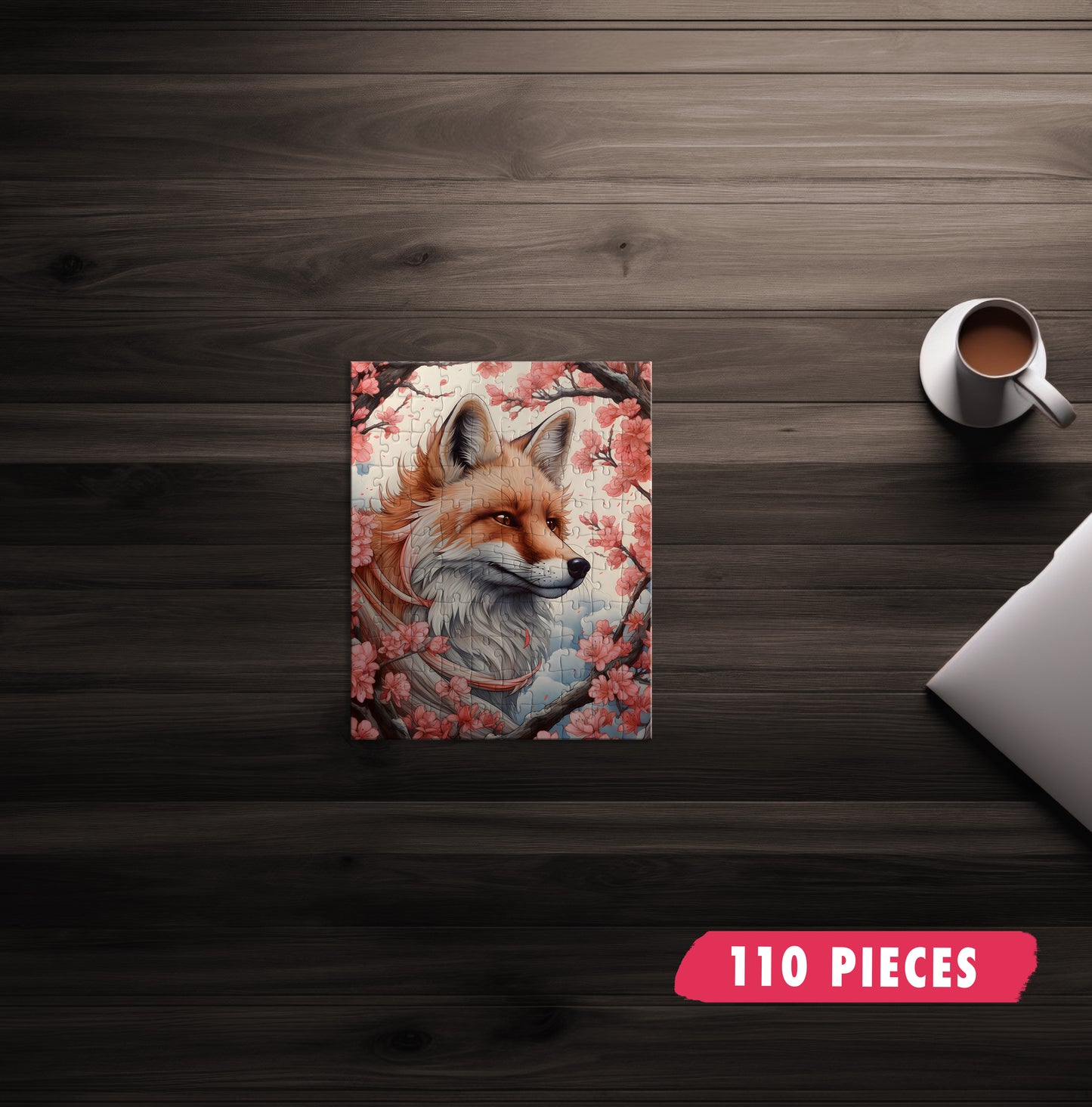 Cherry Blossom Fox Jigsaw Puzzle
