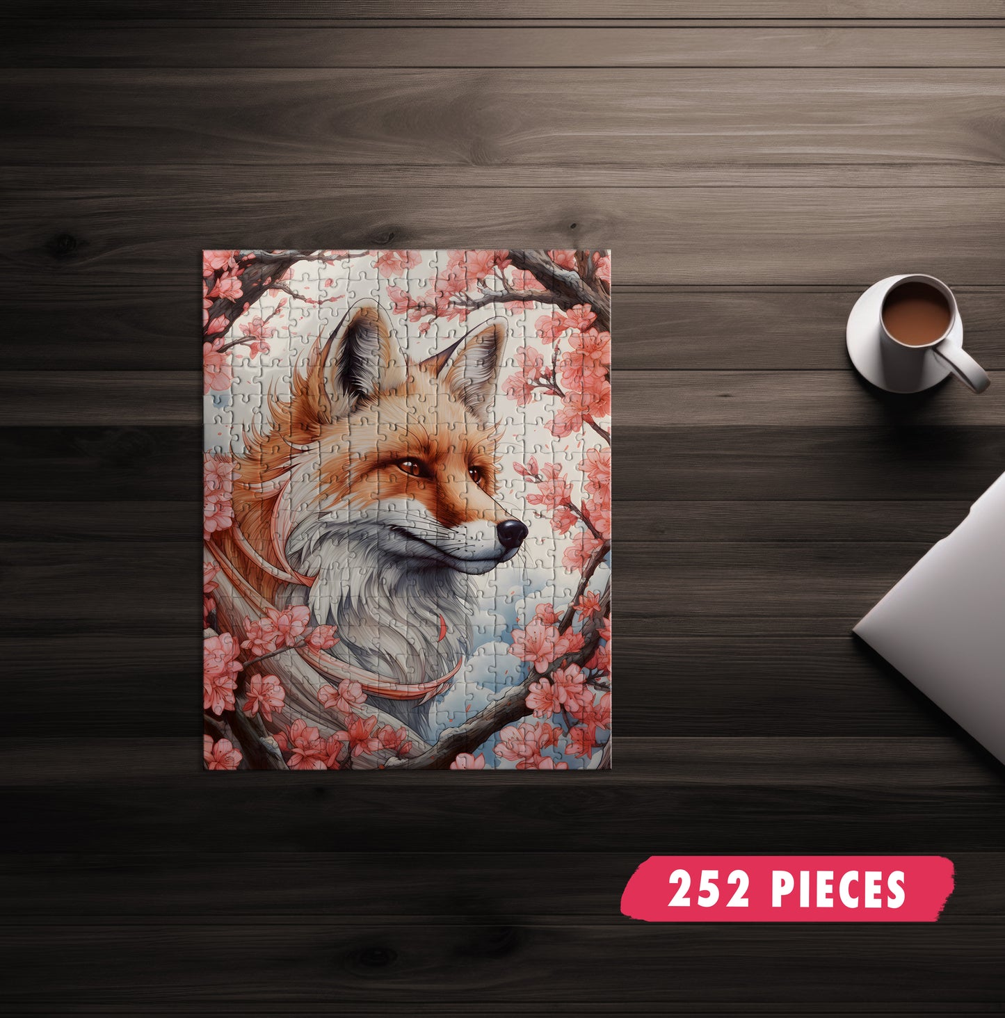 Cherry Blossom Fox Jigsaw Puzzle