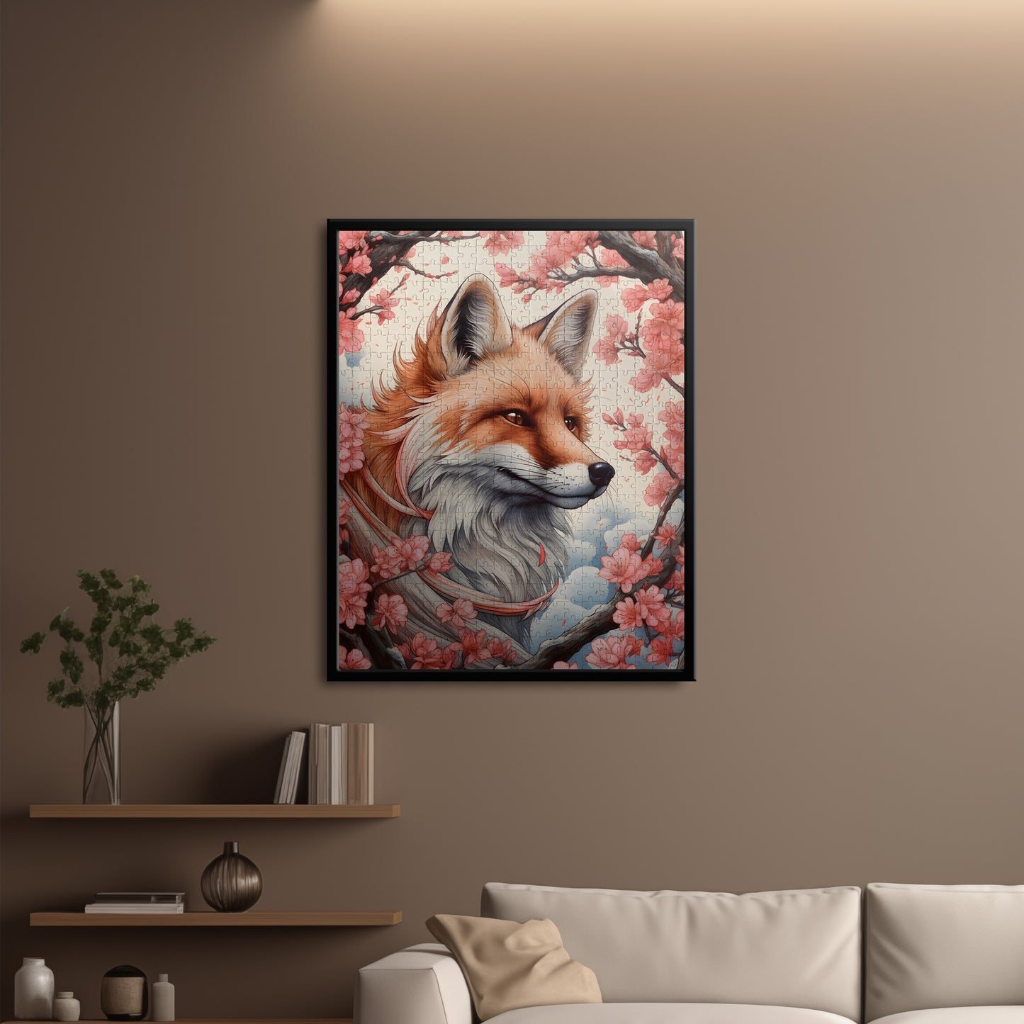 Cherry Blossom Fox Jigsaw Puzzle