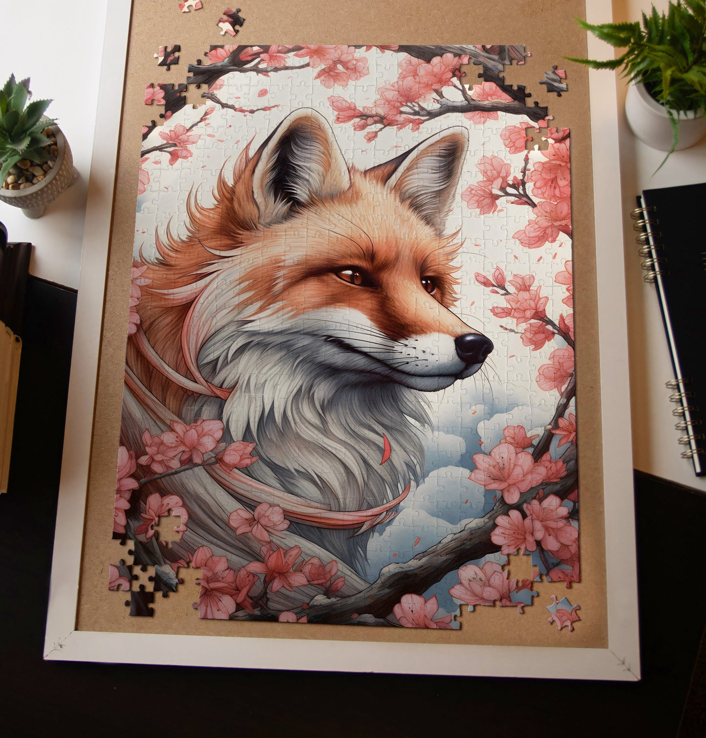 Cherry Blossom Fox Jigsaw Puzzle