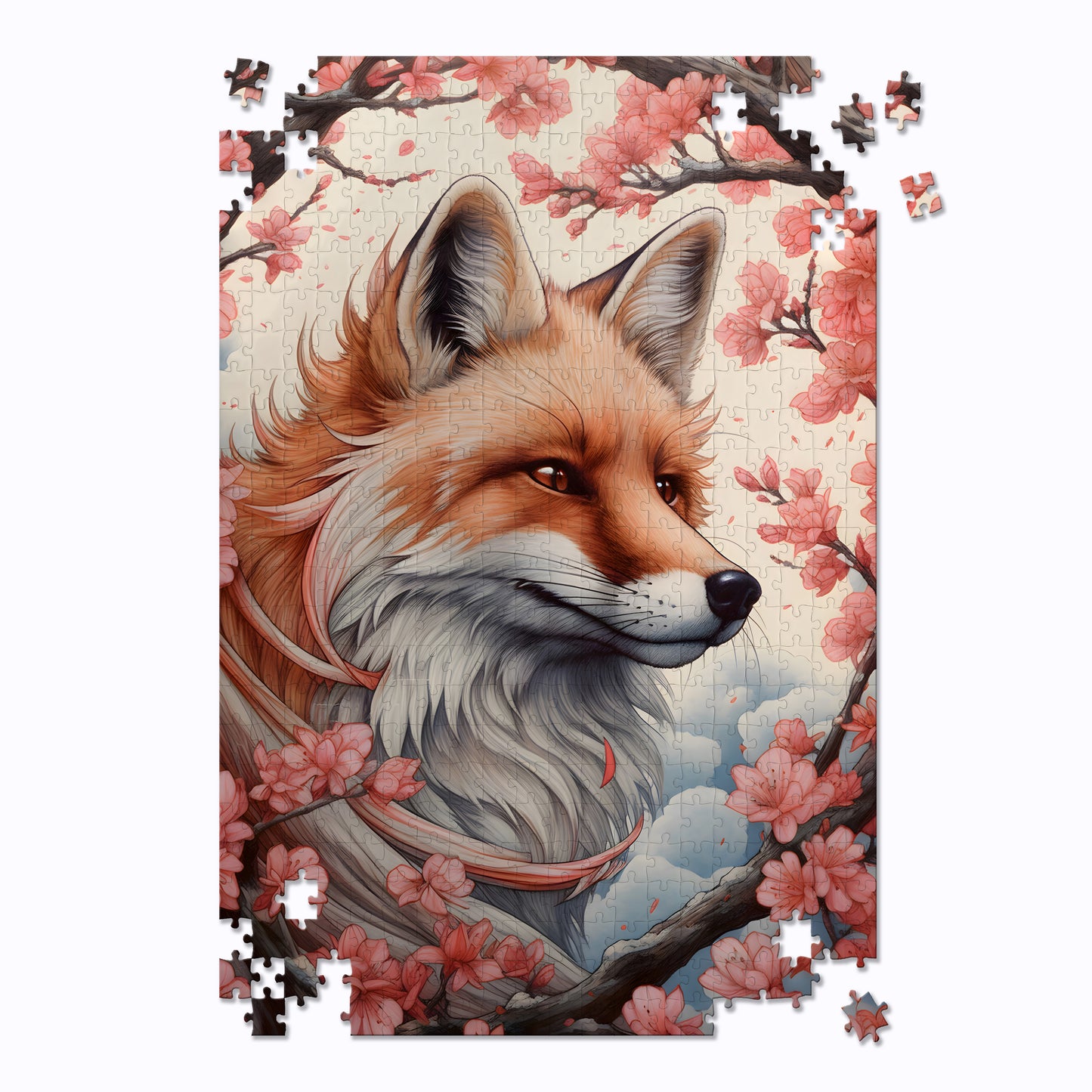 Cherry Blossom Fox Jigsaw Puzzle