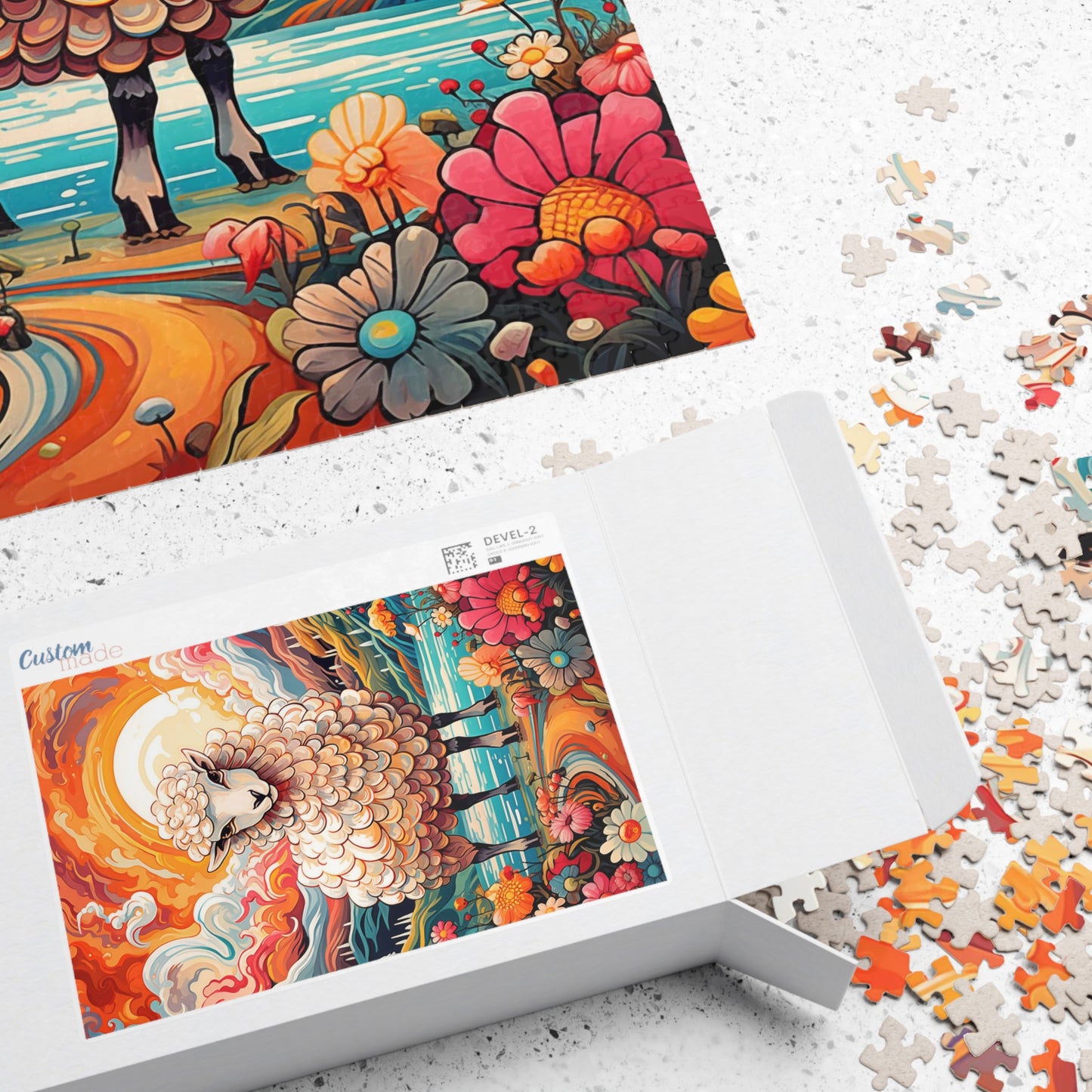 Trippy Sheep Landscape Puzzle