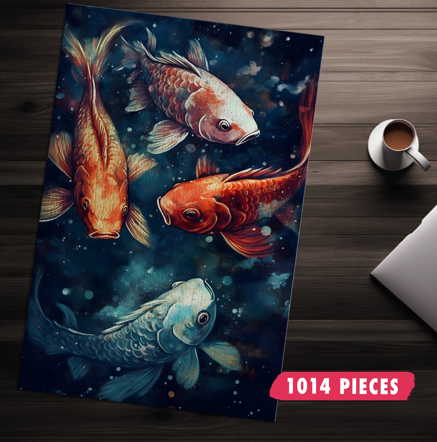 Cosmic Koi Fish Jigsaw Puzzle