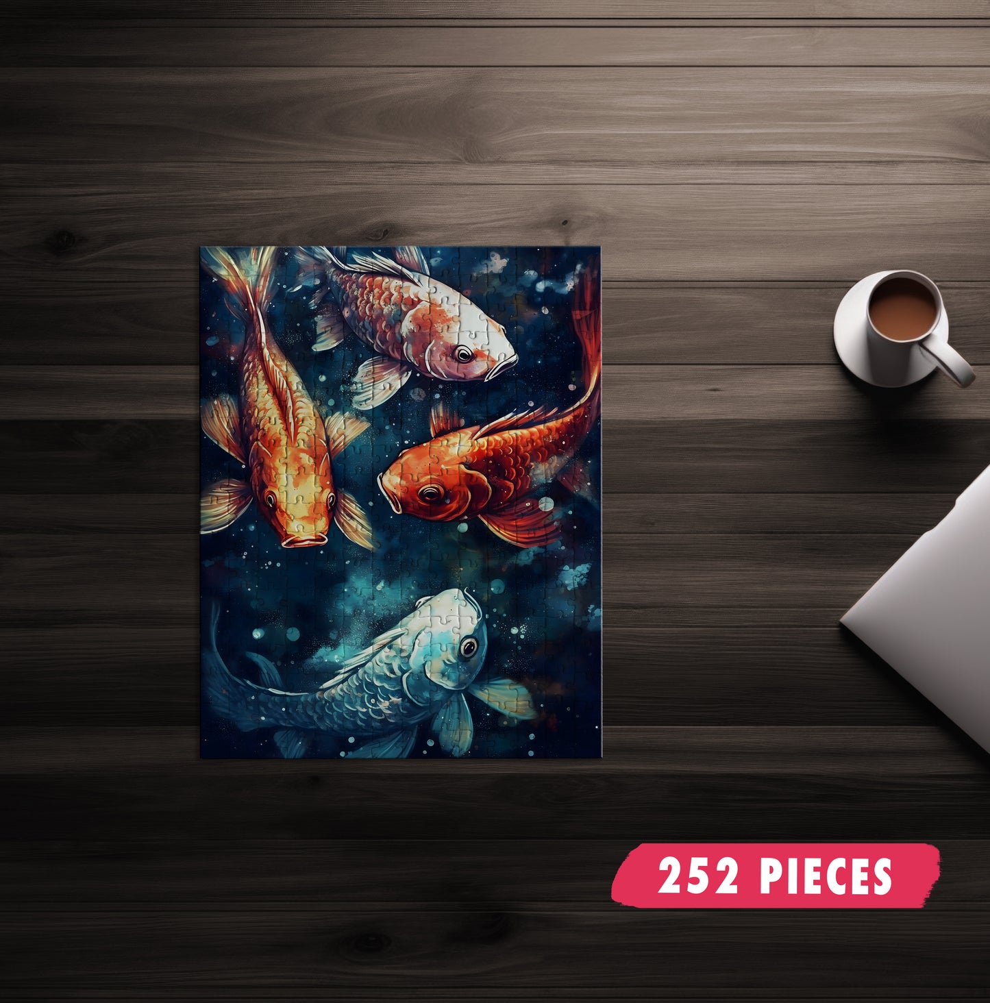 Cosmic Koi Fish Jigsaw Puzzle