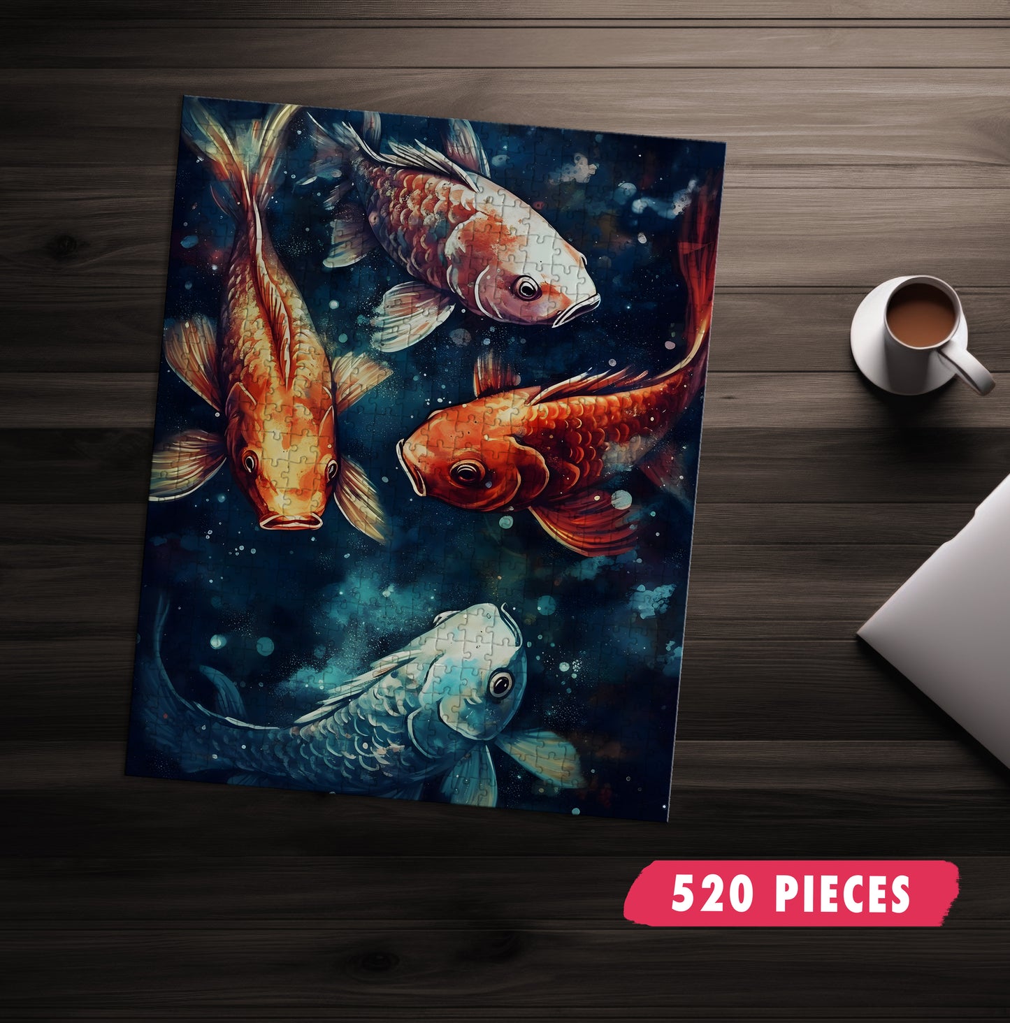 Cosmic Koi Fish Jigsaw Puzzle