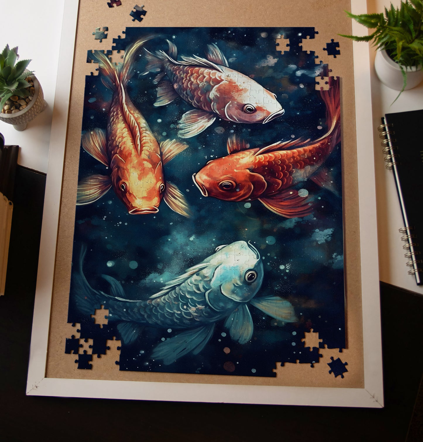 Cosmic Koi Fish Jigsaw Puzzle