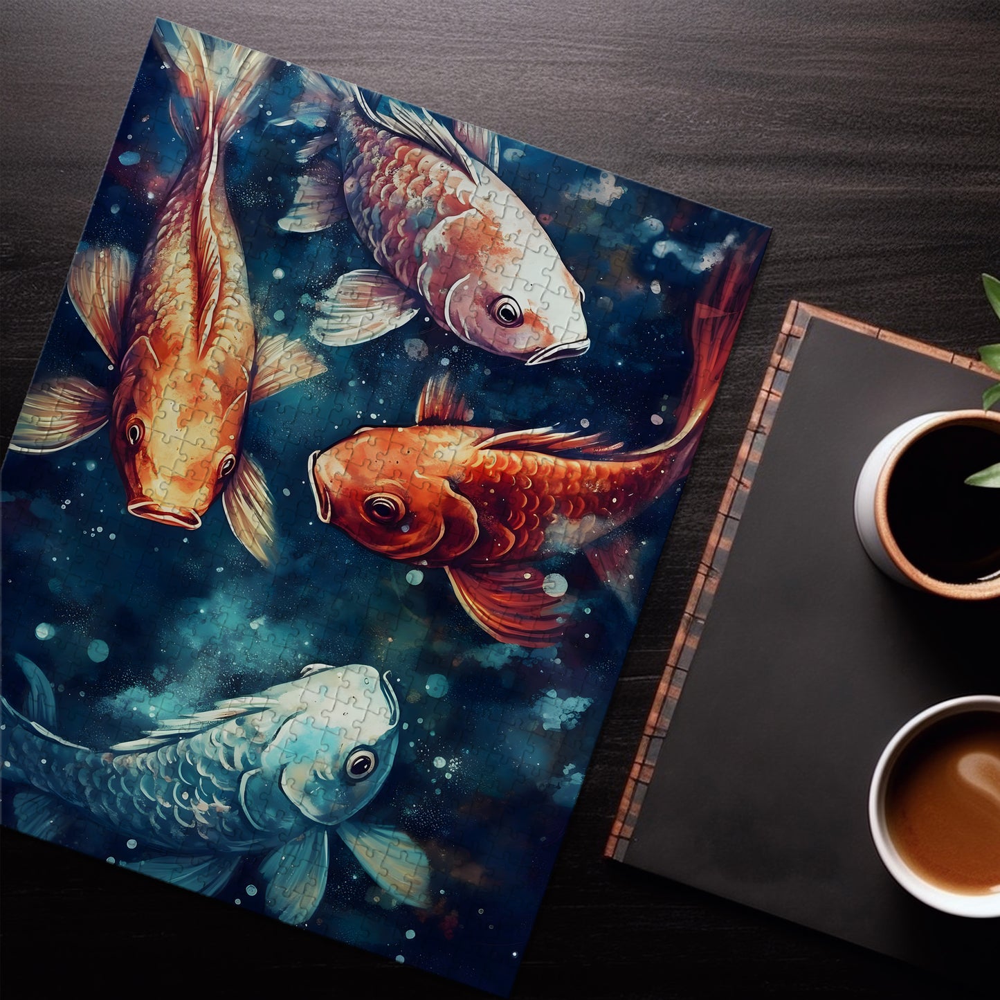 Cosmic Koi Fish Jigsaw Puzzle