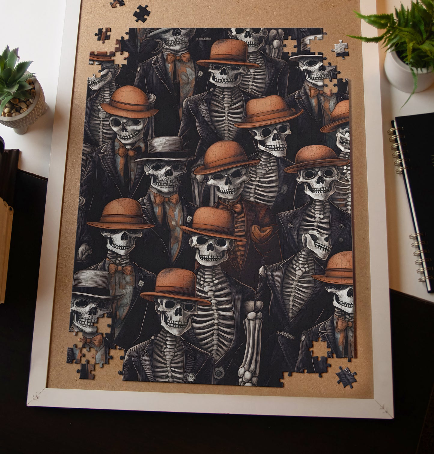 Dapper Skeletons Hard Jigsaw Puzzle