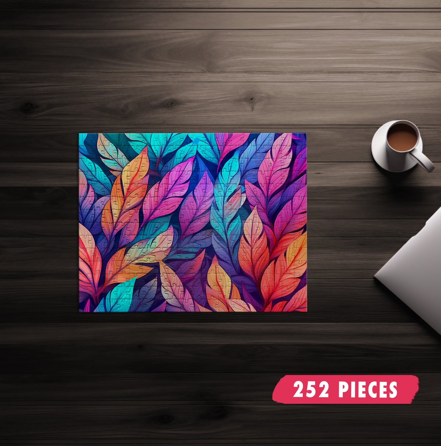 Neon Feather Jigsaw Puzzle