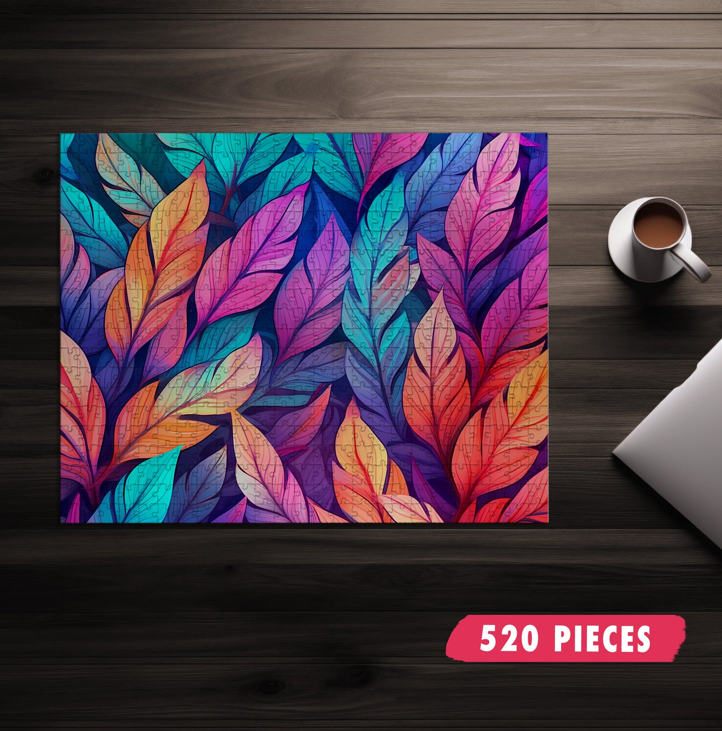 Neon Feather Jigsaw Puzzle