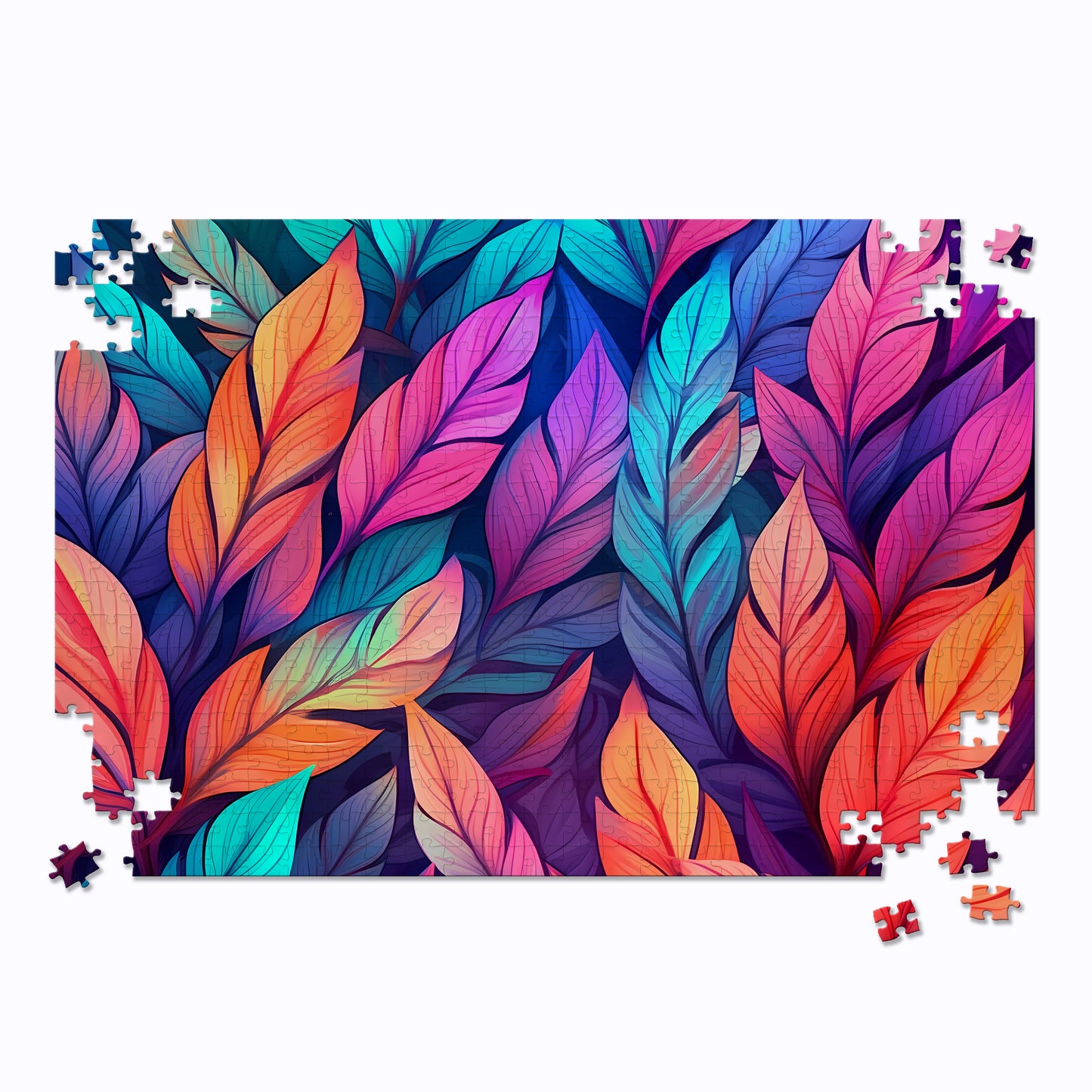 Neon Feather Jigsaw Puzzle