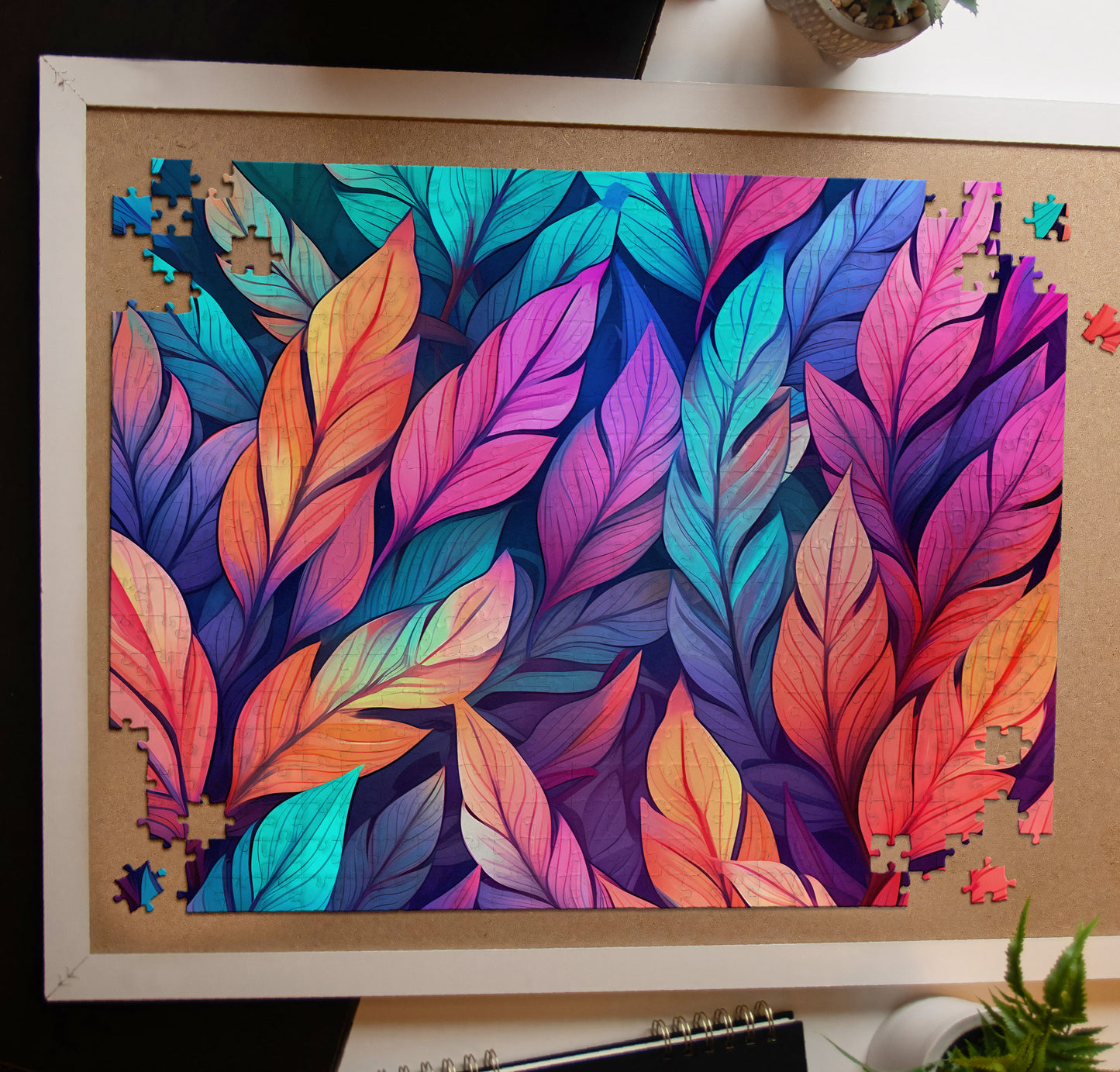 Neon Feather Jigsaw Puzzle