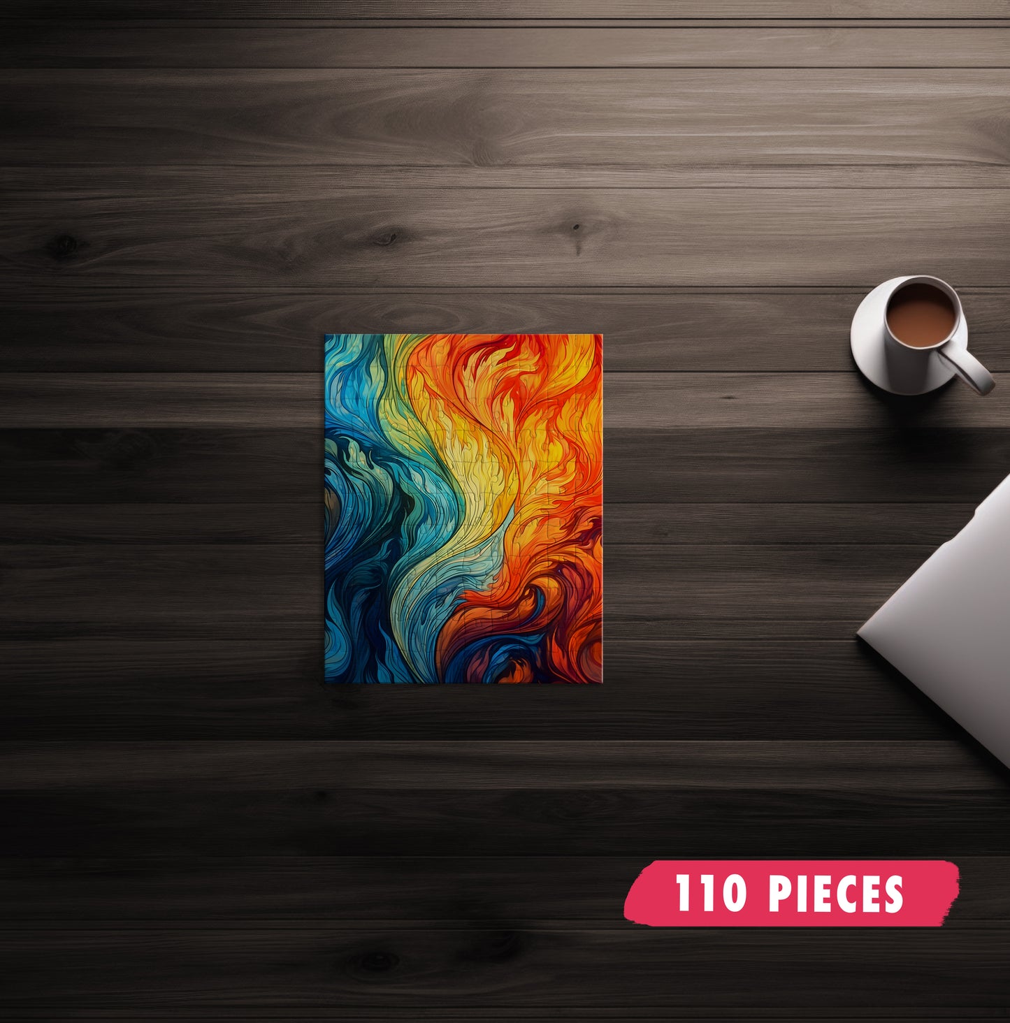 Abstract Fire & Water Jigsaw Puzzle