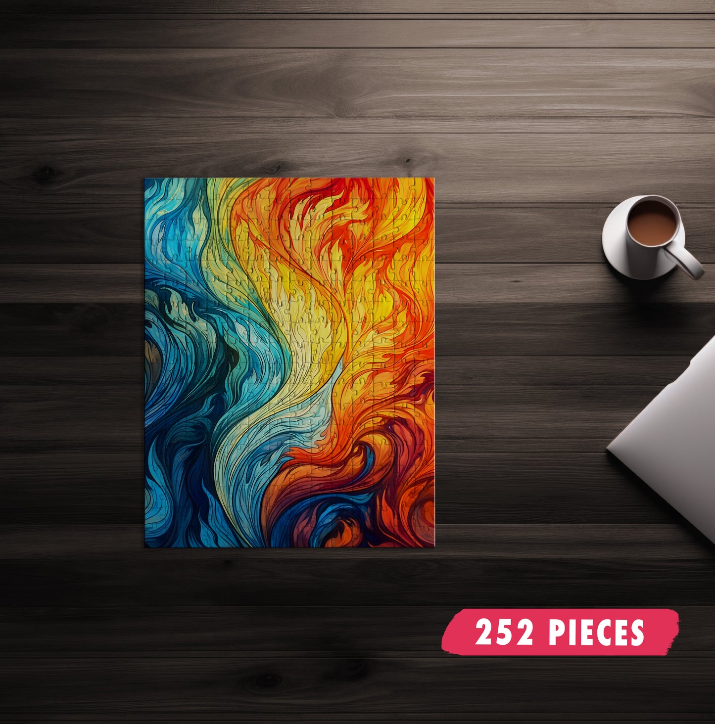 Abstract Fire & Water Jigsaw Puzzle