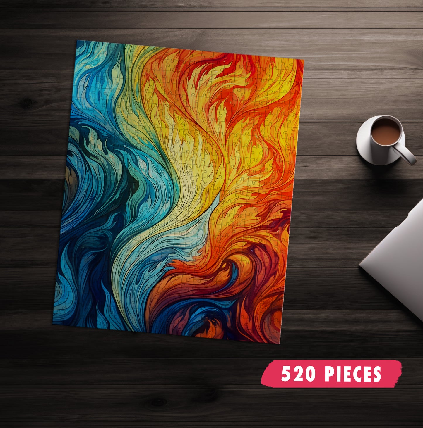 Abstract Fire & Water Jigsaw Puzzle