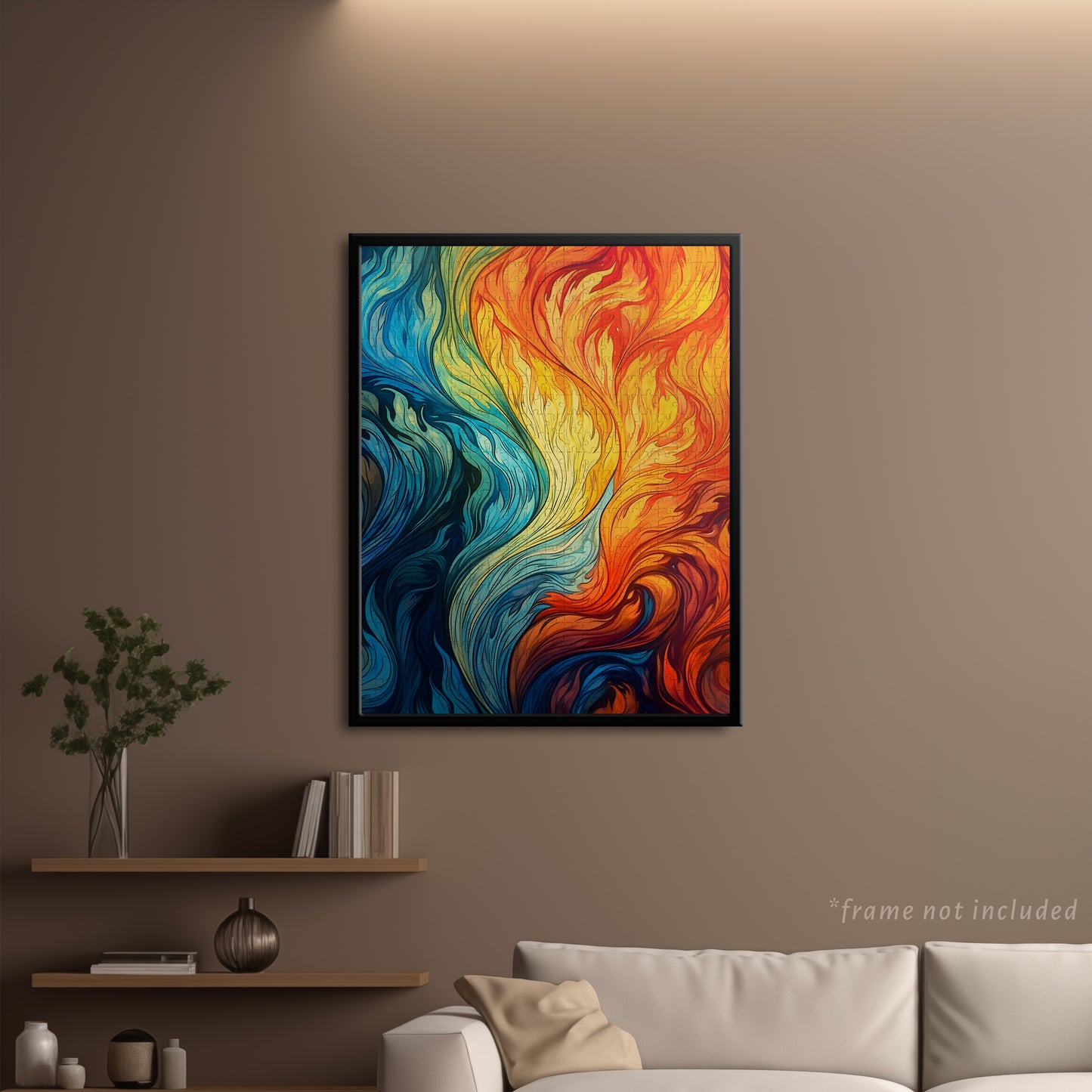 Abstract Fire & Water Jigsaw Puzzle