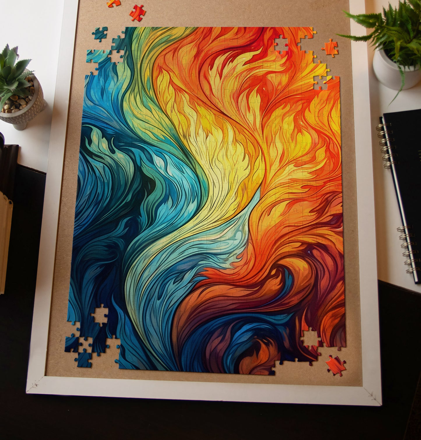 Abstract Fire & Water Jigsaw Puzzle