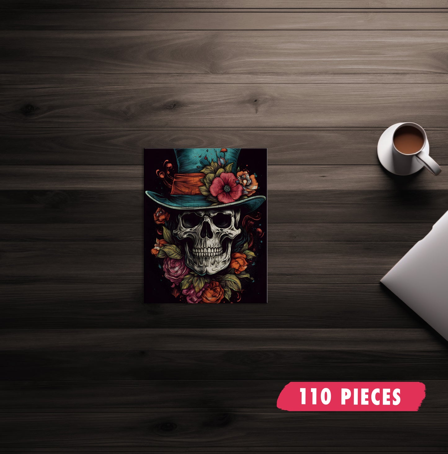 Dapper Skull Floral Jigsaw Puzzle