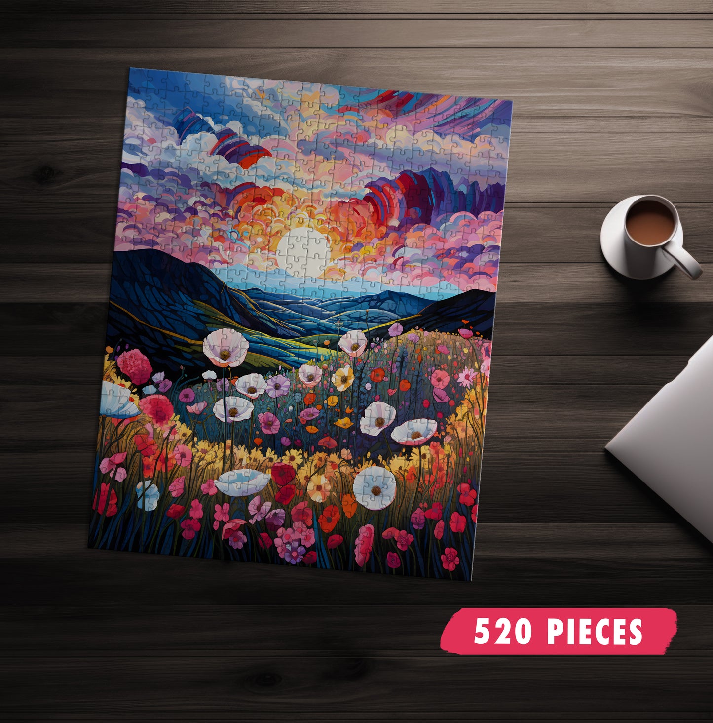 Beautiful Floral Sunset Jigsaw Puzzle