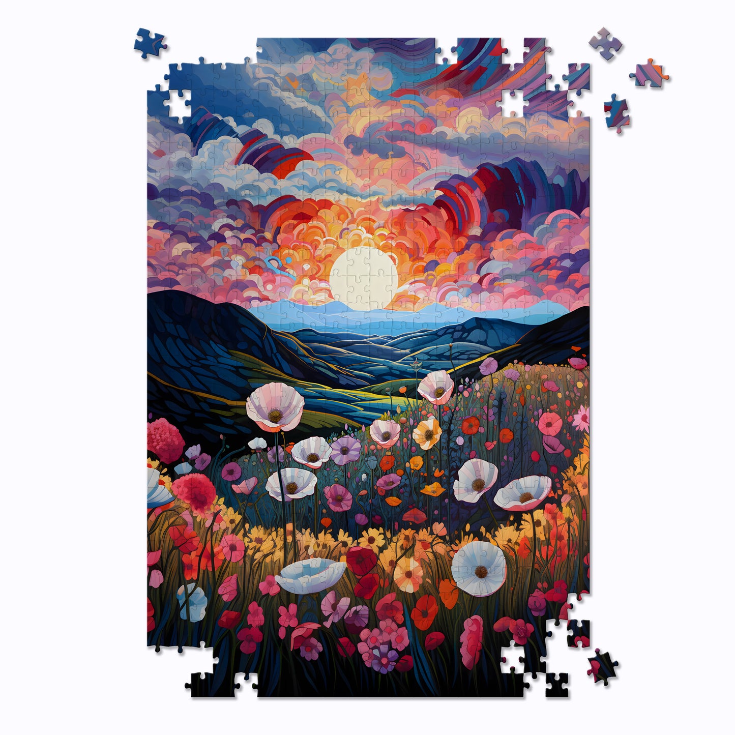 Beautiful Floral Sunset Jigsaw Puzzle