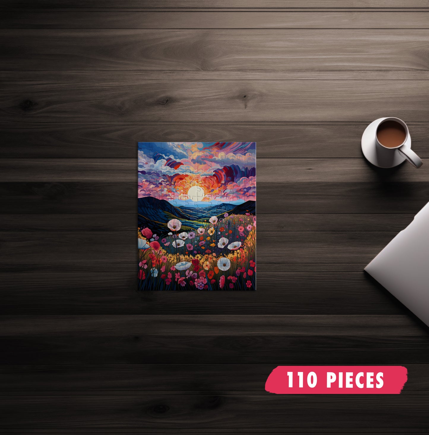 Beautiful Floral Sunset Jigsaw Puzzle