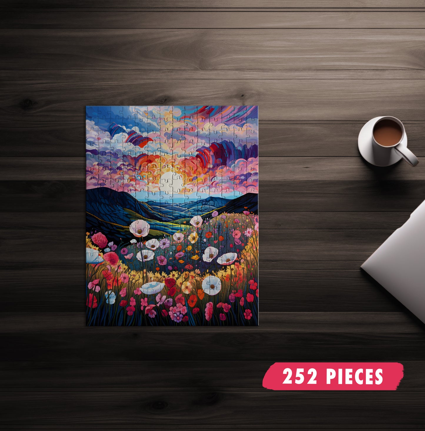 Beautiful Floral Sunset Jigsaw Puzzle
