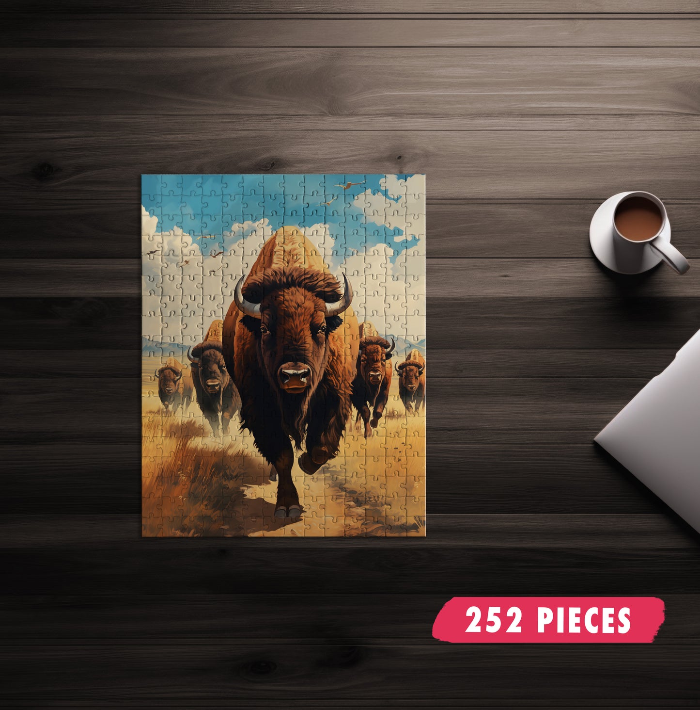 Running Bison Jigsaw Puzzle