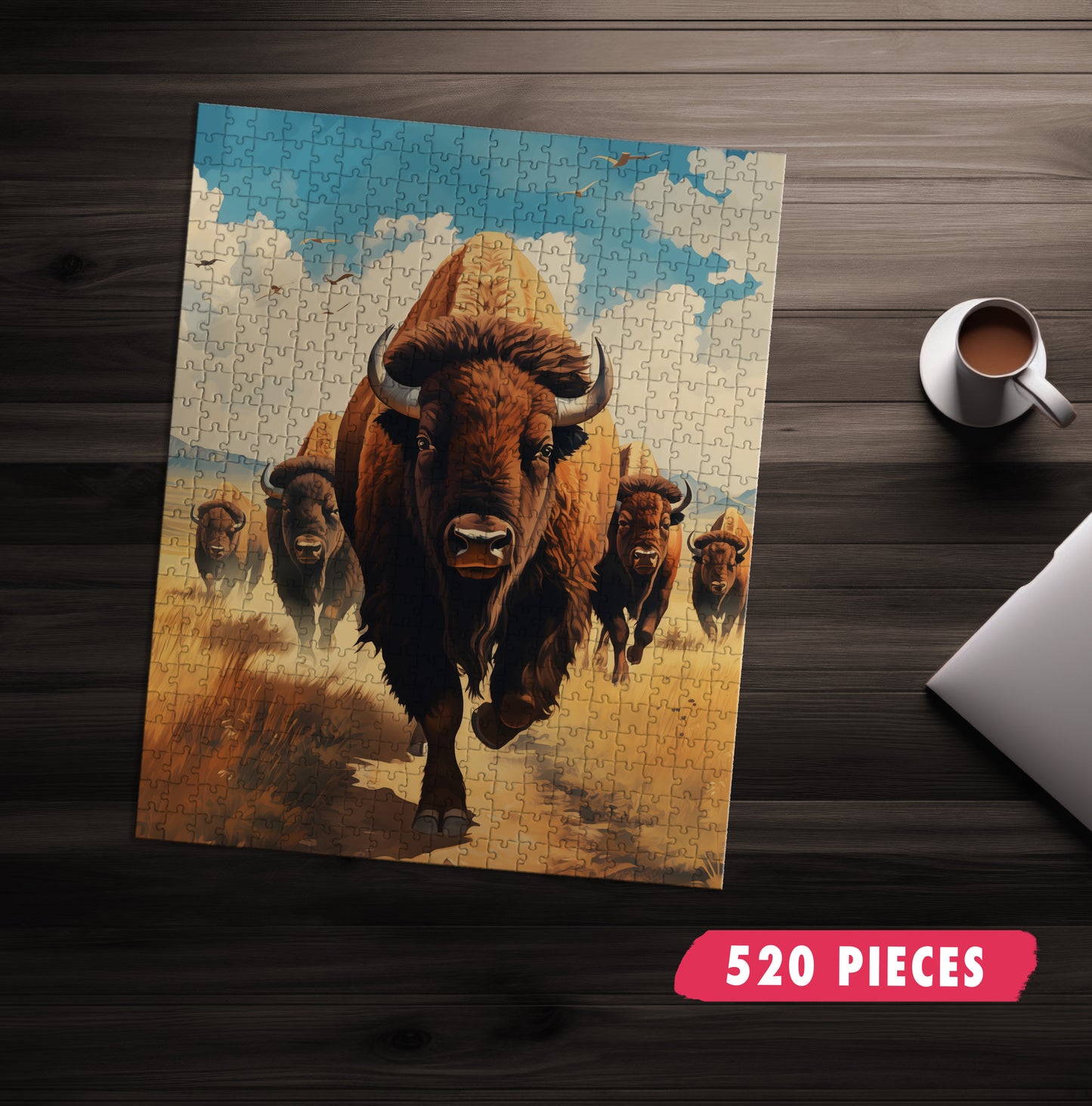 Running Bison Jigsaw Puzzle