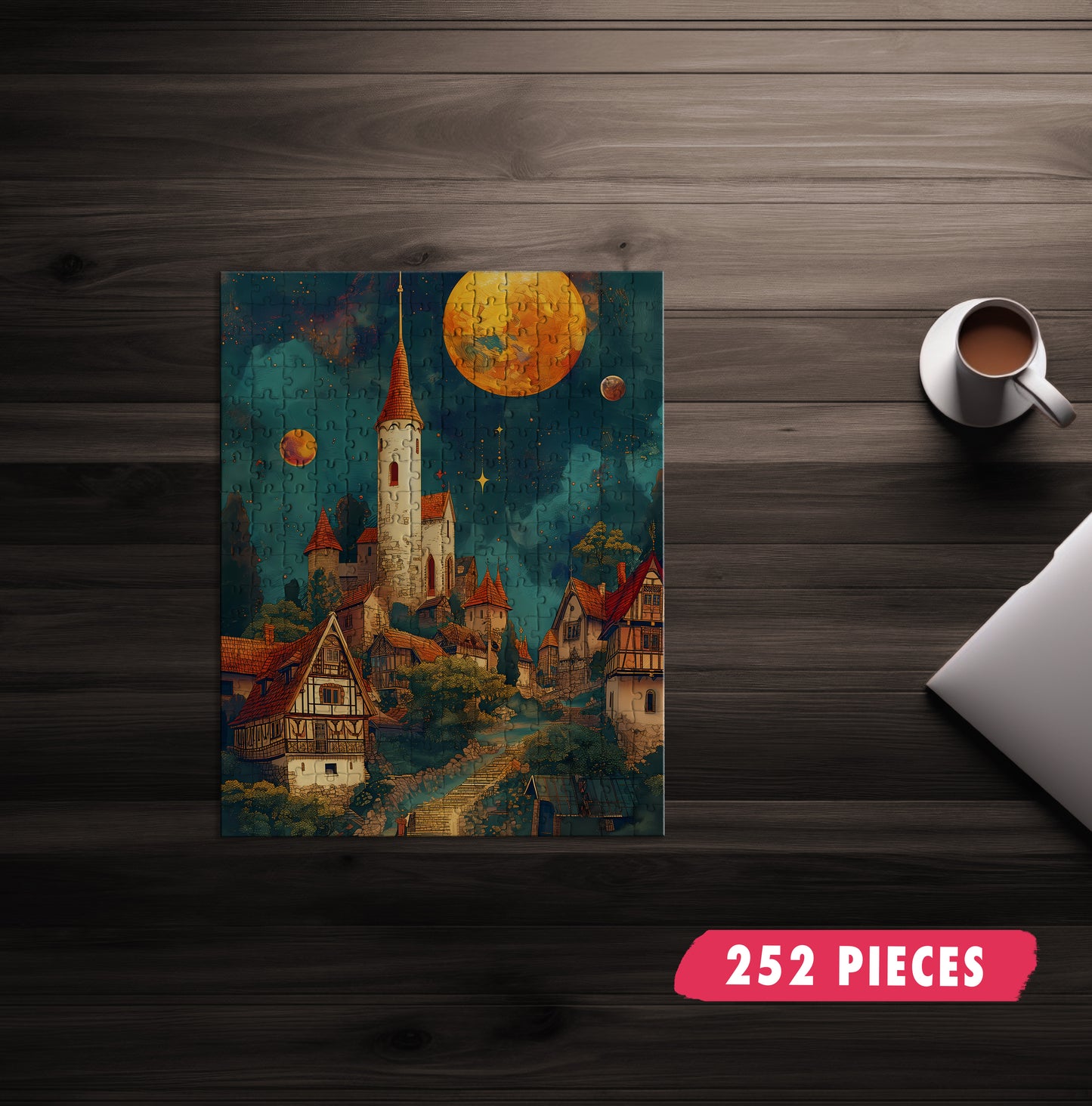 Moonlight Village Jigsaw Puzzle