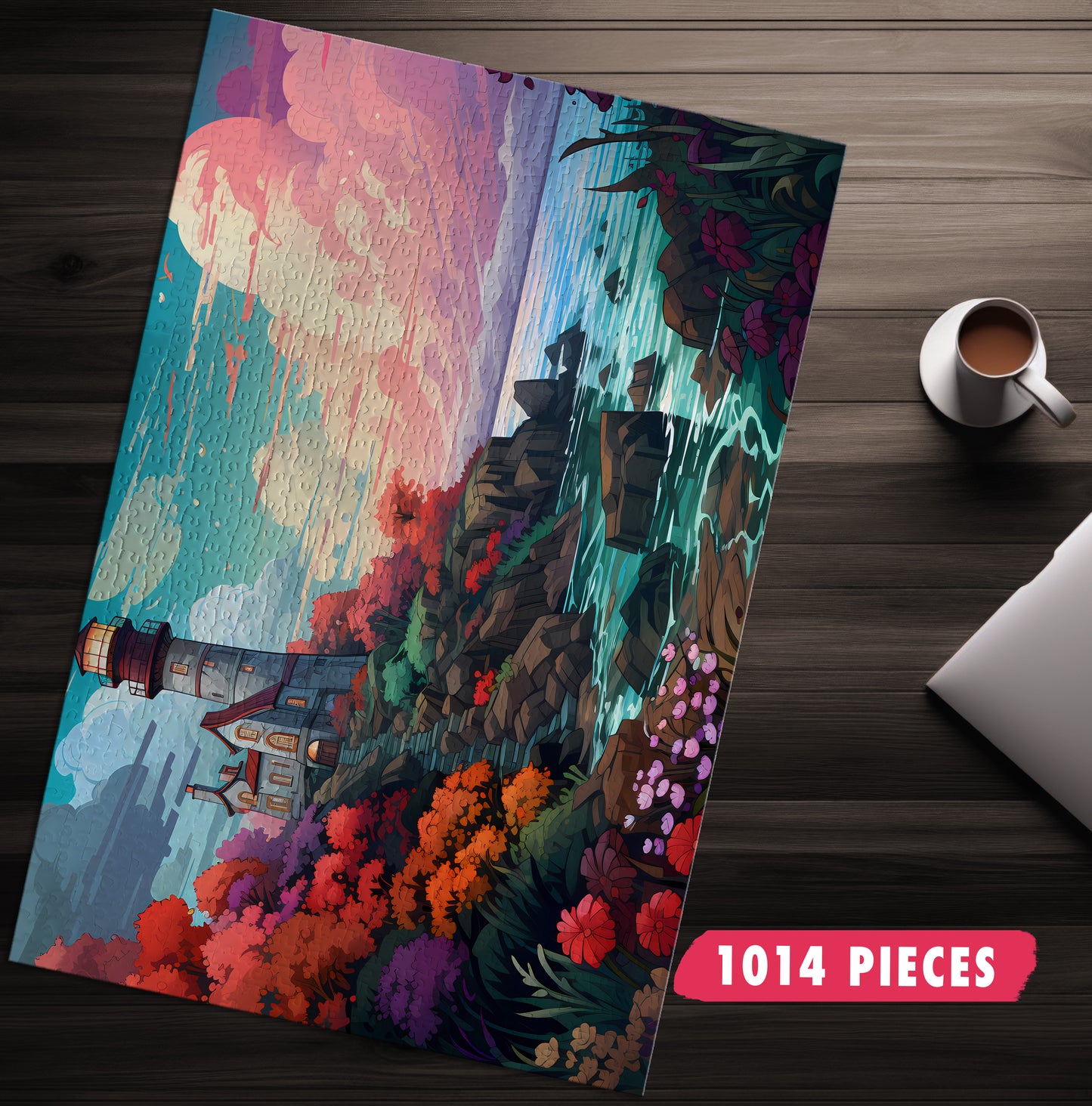 Dusk Ocean Lighthouse Jigsaw Puzzle