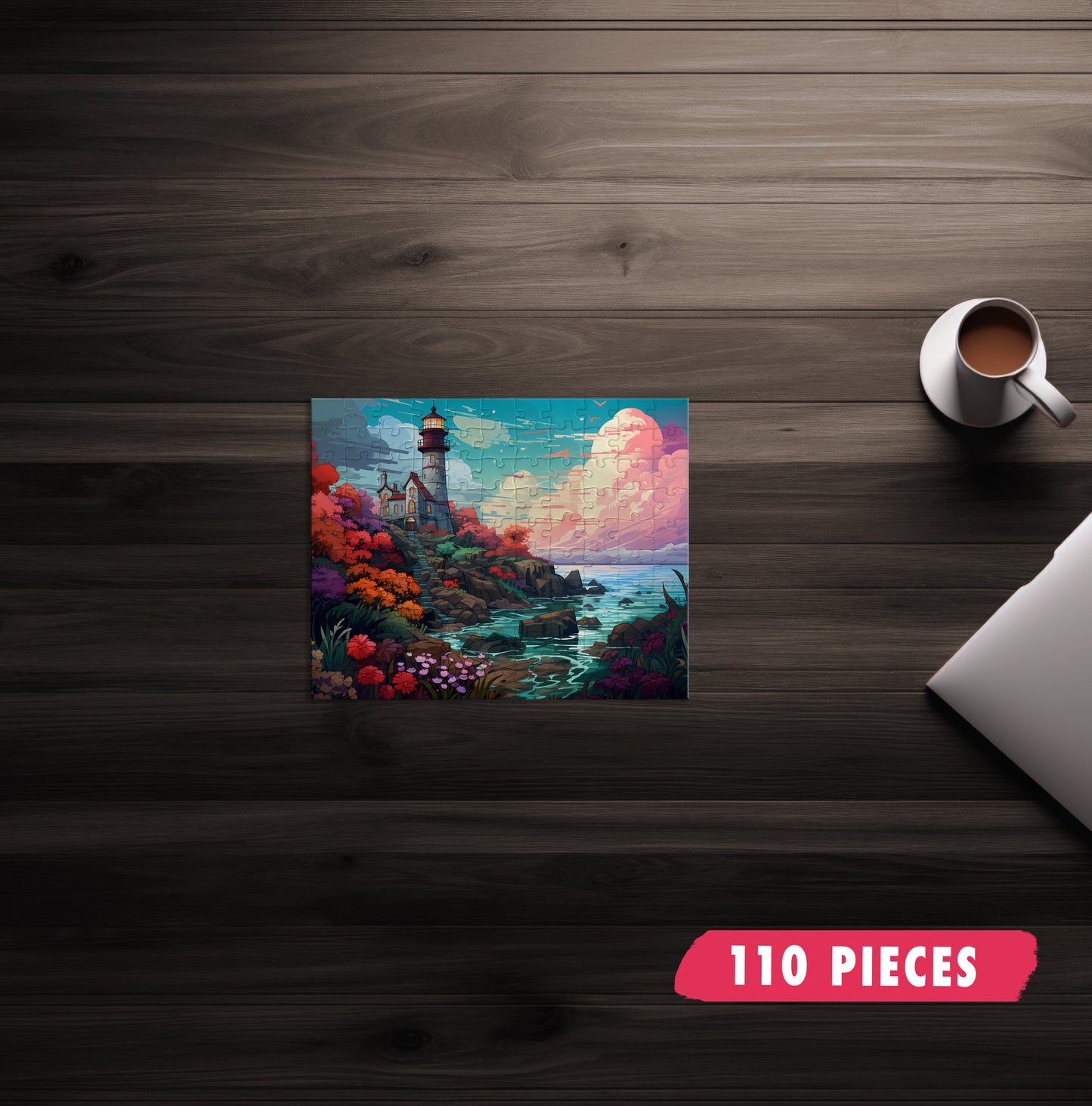 Dusk Ocean Lighthouse Jigsaw Puzzle