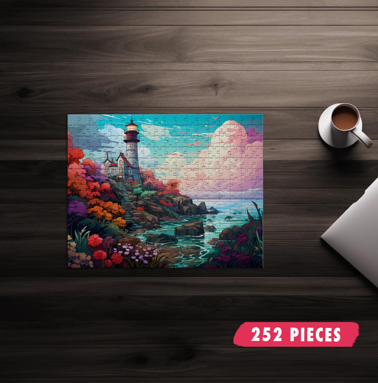 Dusk Ocean Lighthouse Jigsaw Puzzle