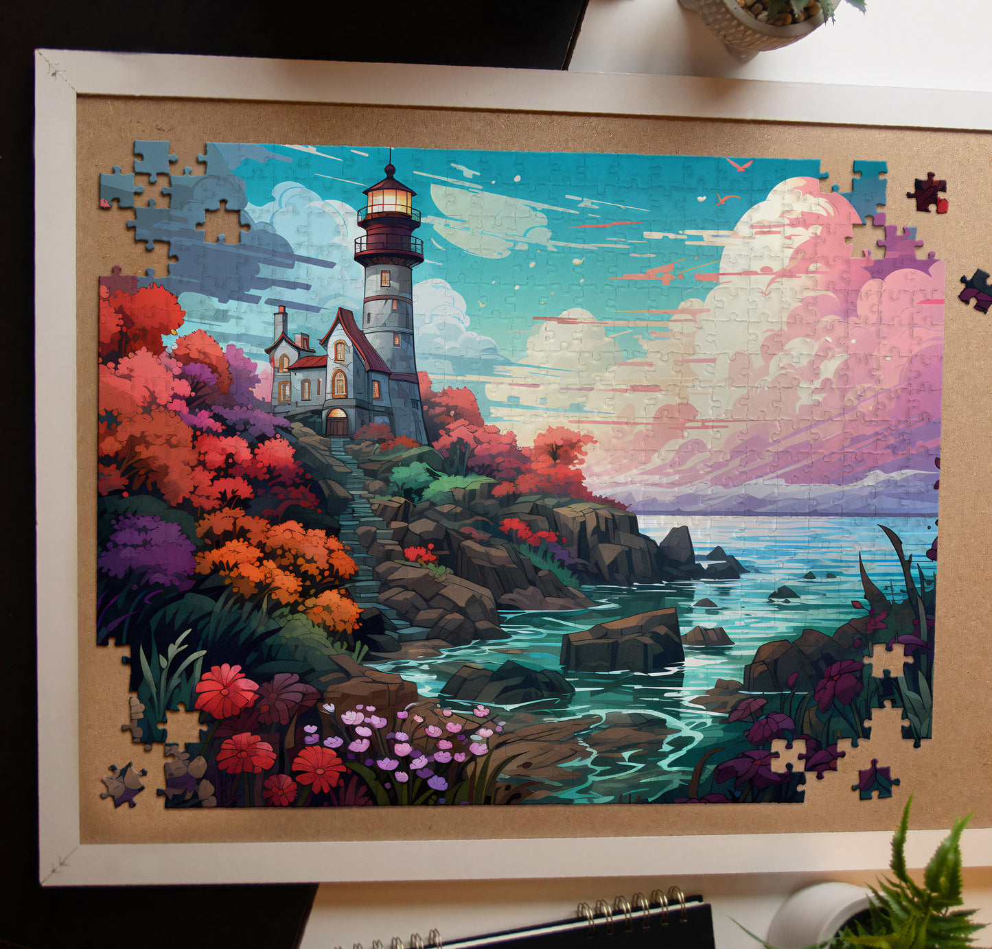 Dusk Ocean Lighthouse Jigsaw Puzzle