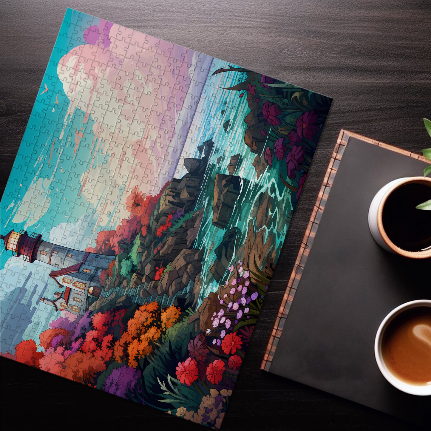 Dusk Ocean Lighthouse Jigsaw Puzzle