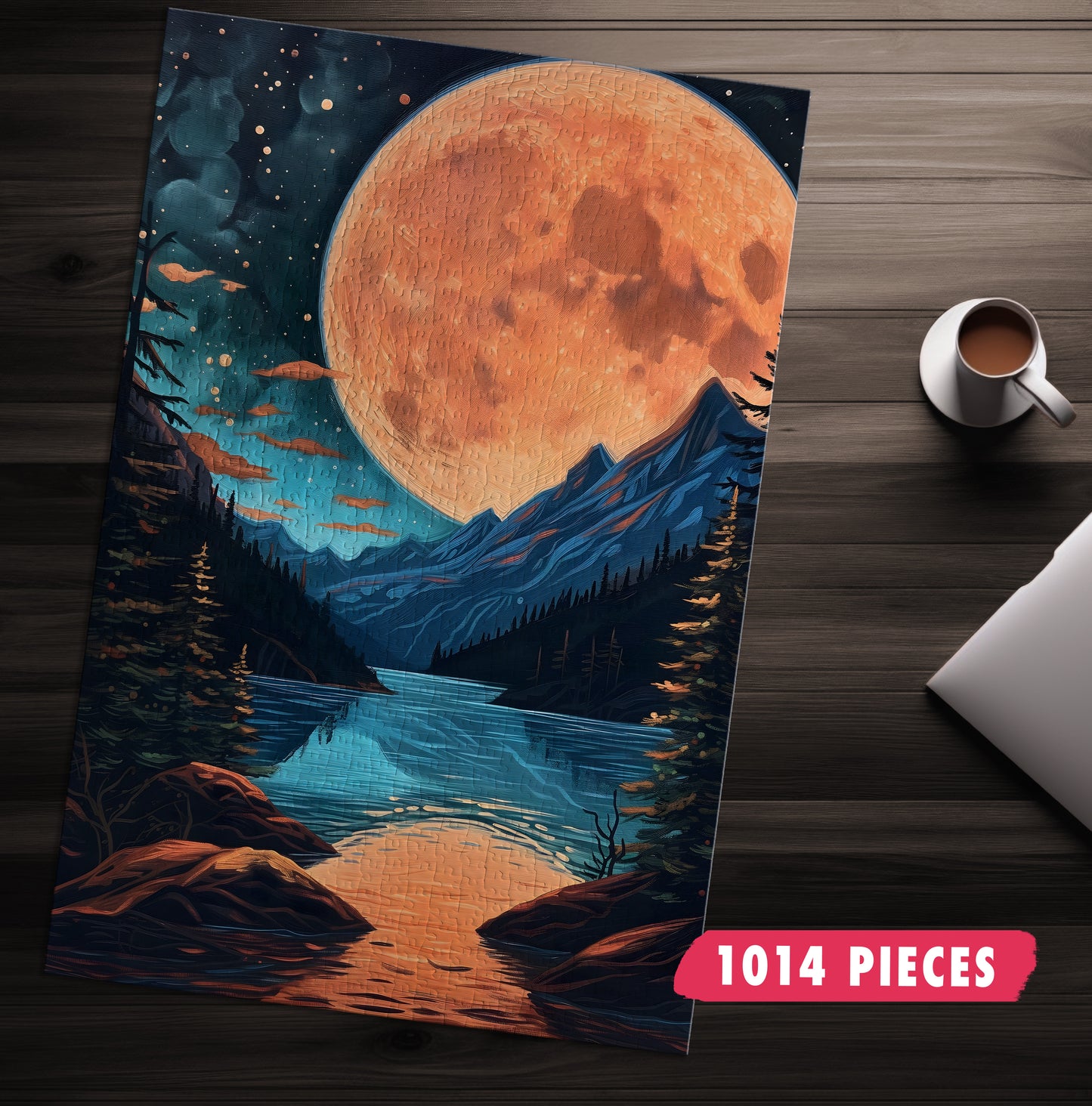 Big Moon Landscape Jigsaw Puzzle