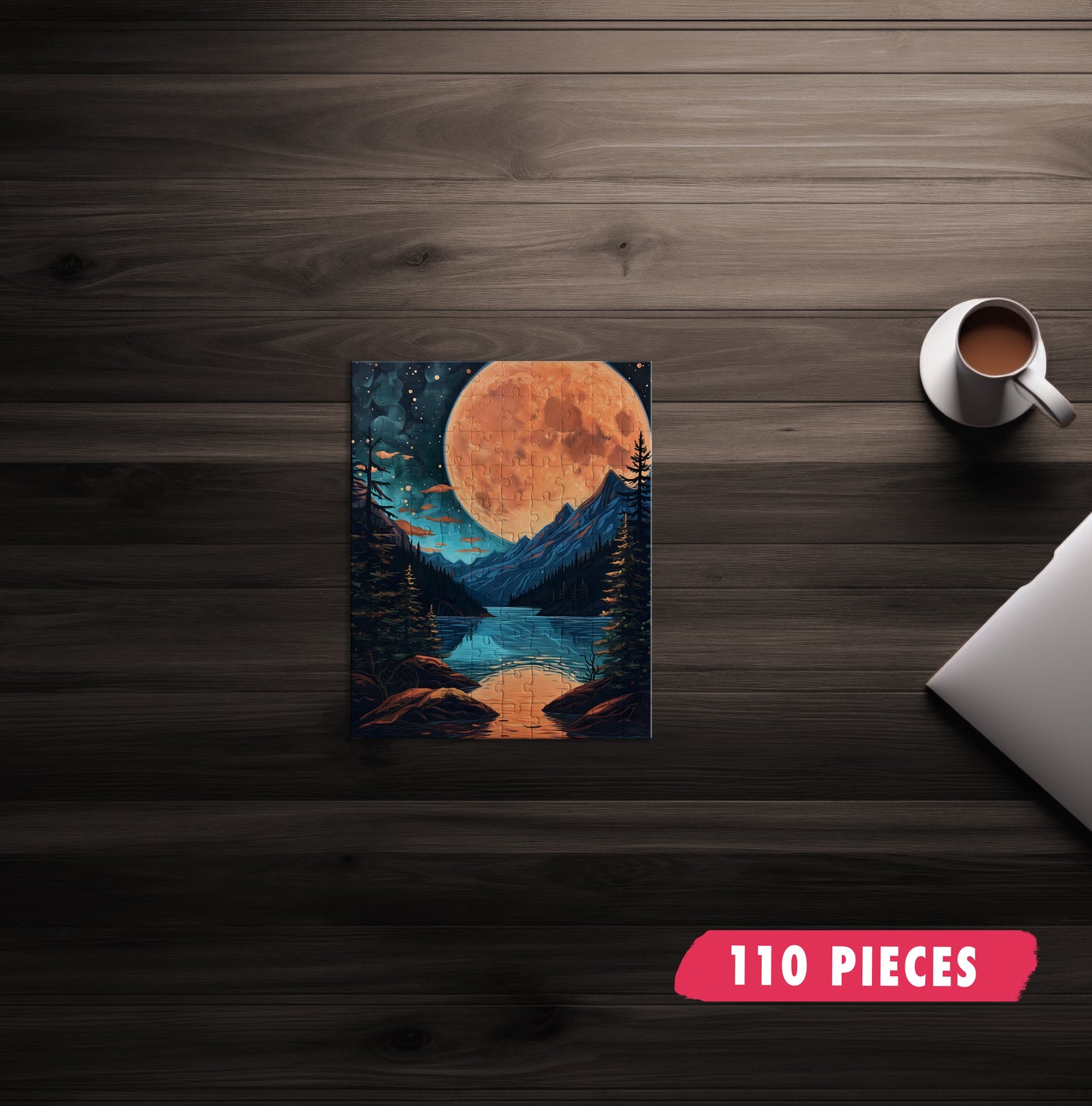 Big Moon Landscape Jigsaw Puzzle