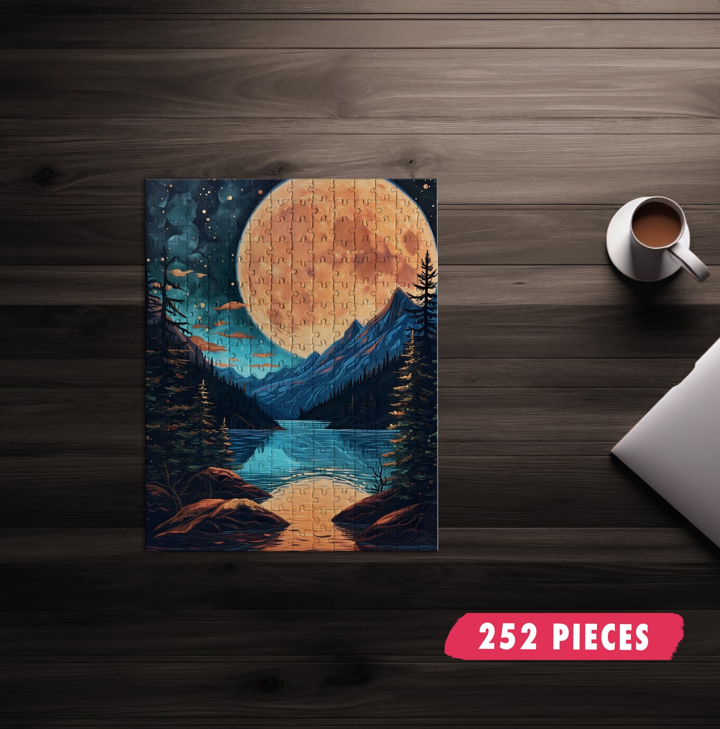 Big Moon Landscape Jigsaw Puzzle