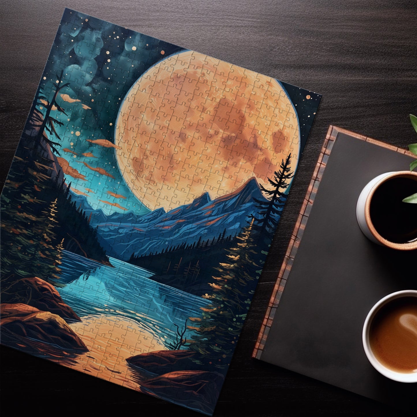 Big Moon Landscape Jigsaw Puzzle