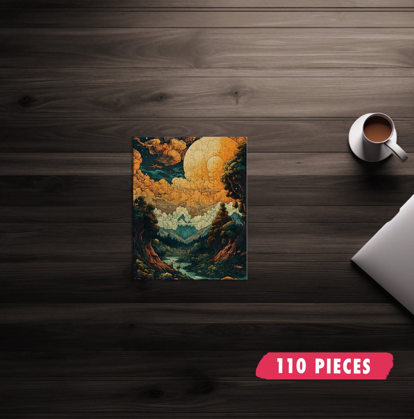 Psychedelic Mountainous Clouds Jigsaw Puzzle