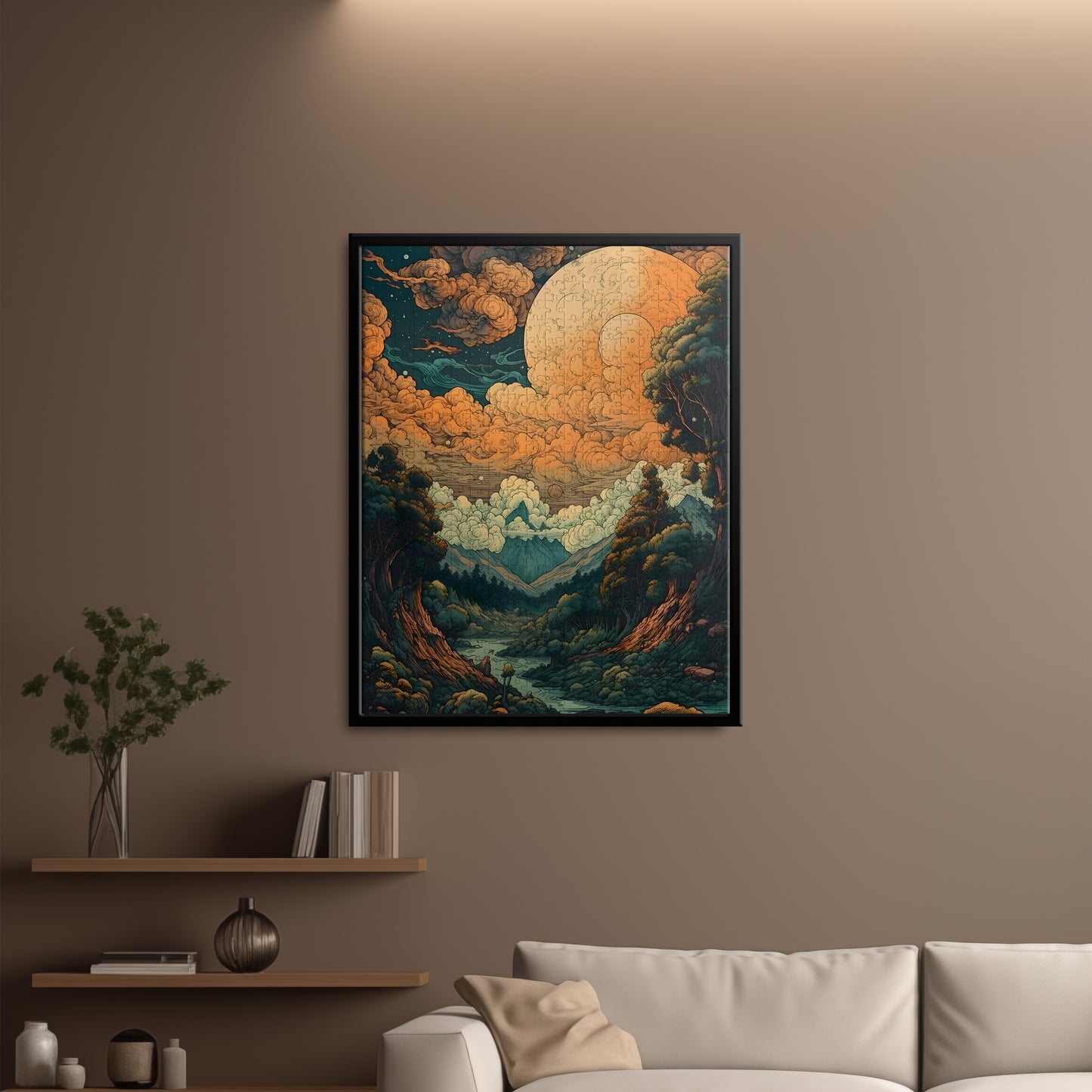 Psychedelic Mountainous Clouds Jigsaw Puzzle