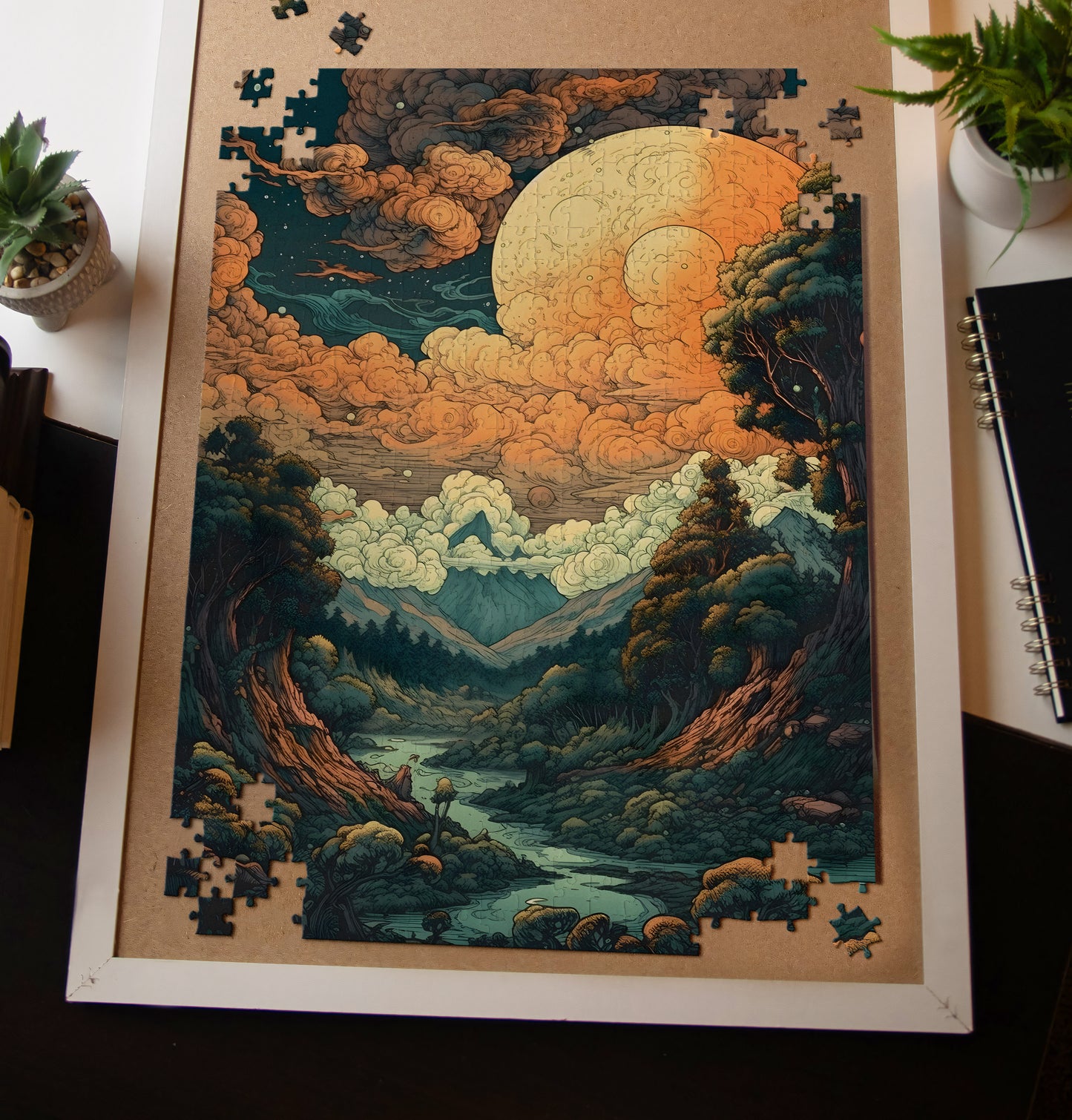 Psychedelic Mountainous Clouds Jigsaw Puzzle