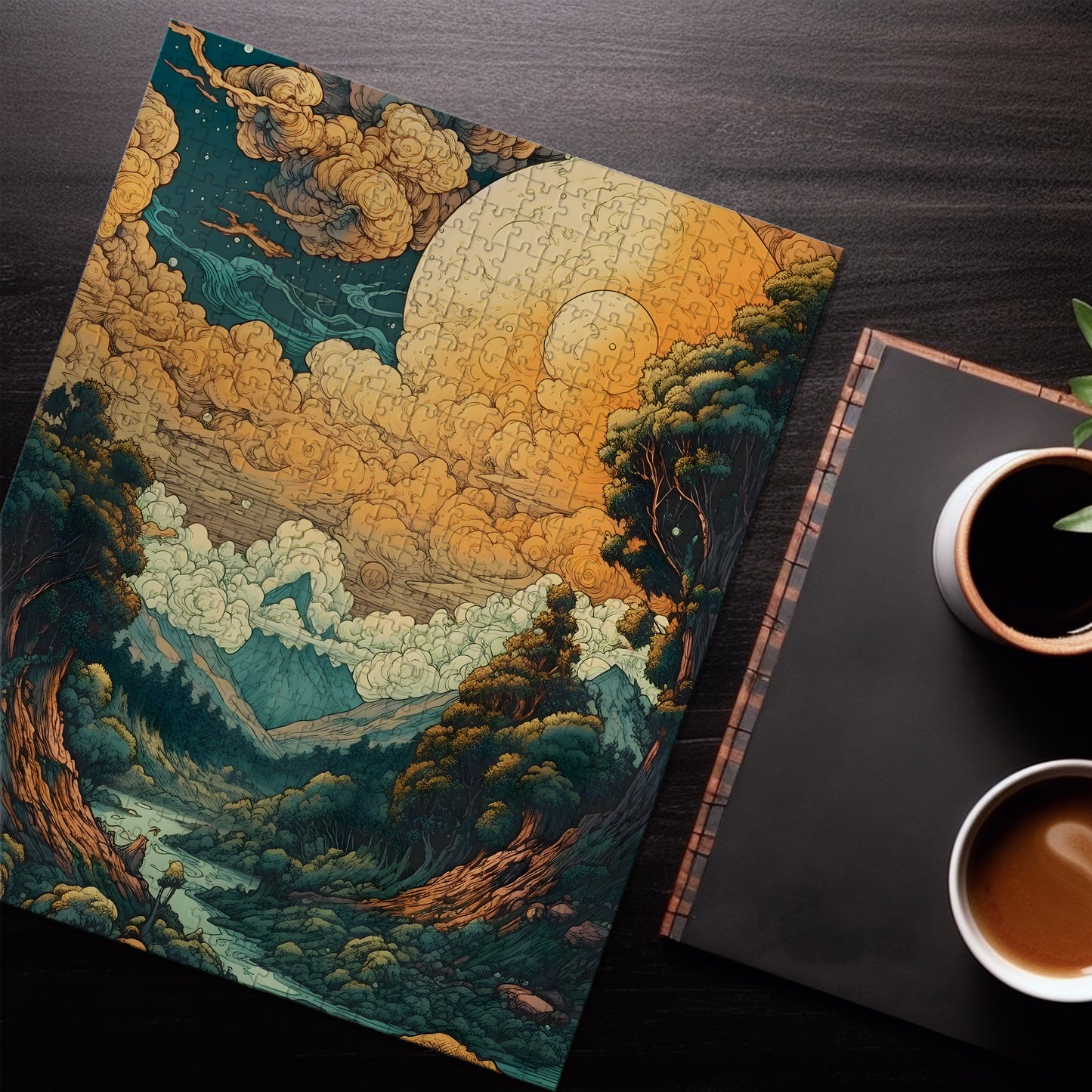 Psychedelic Mountainous Clouds Jigsaw Puzzle