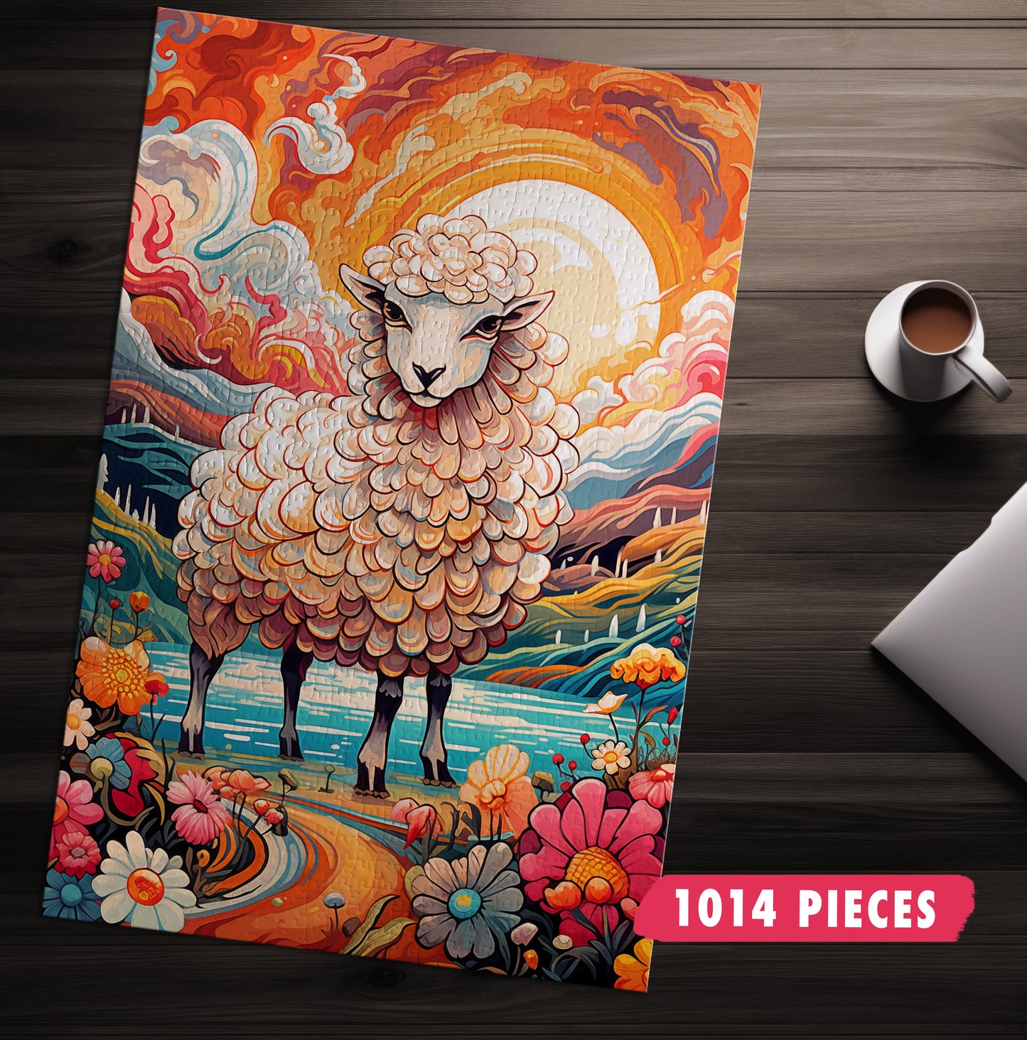 Trippy Sheep Landscape Puzzle