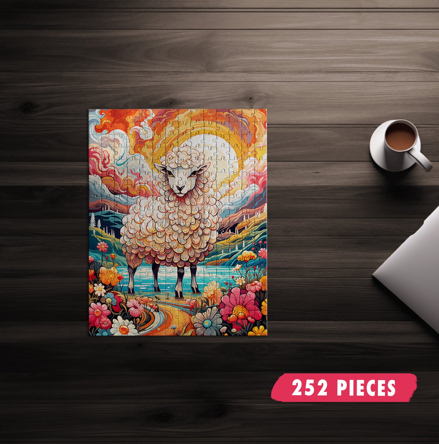 Trippy Sheep Landscape Puzzle